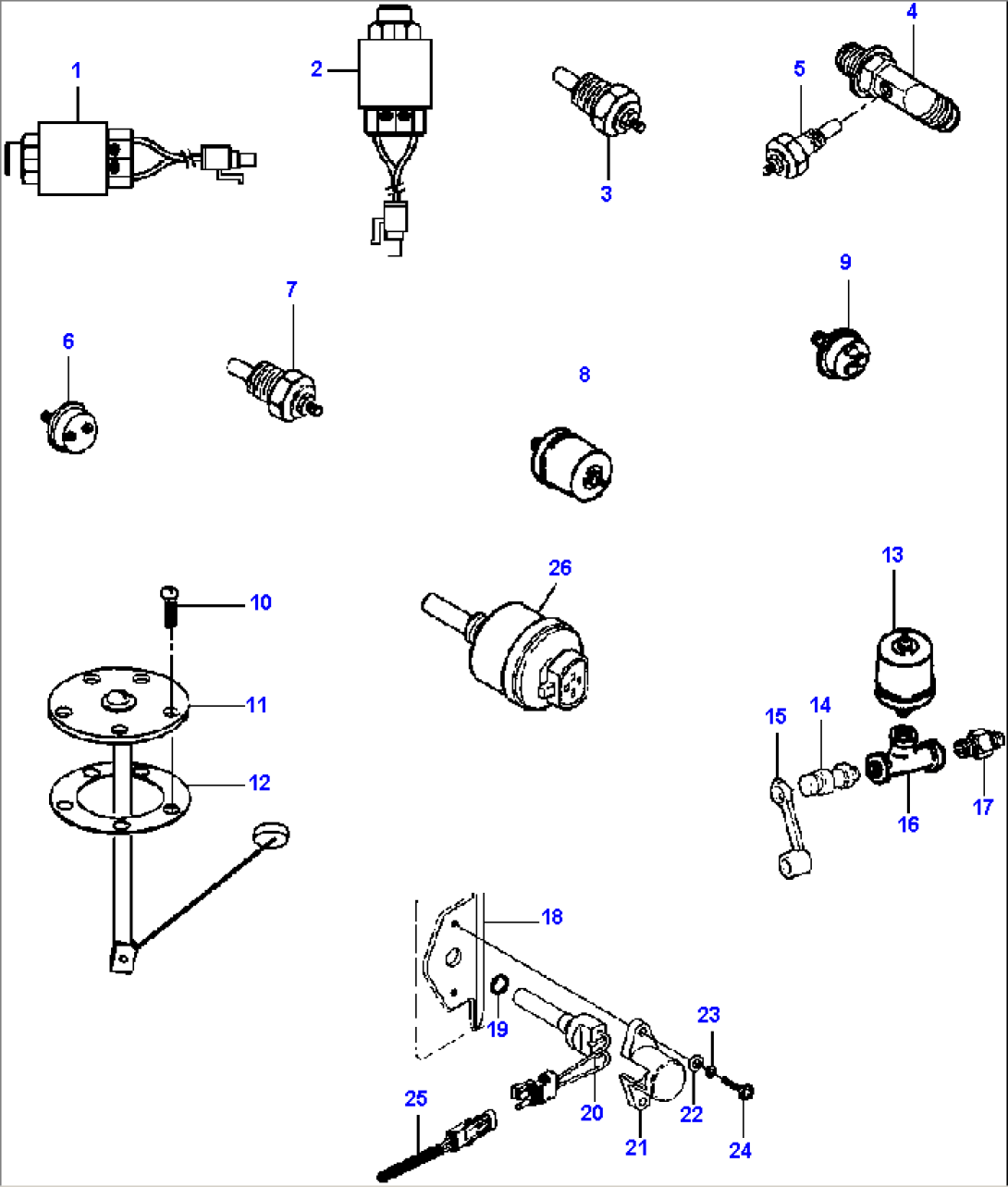 FIG. E5230-01A1 SENDING UNITS - S/N 202844 AND UP