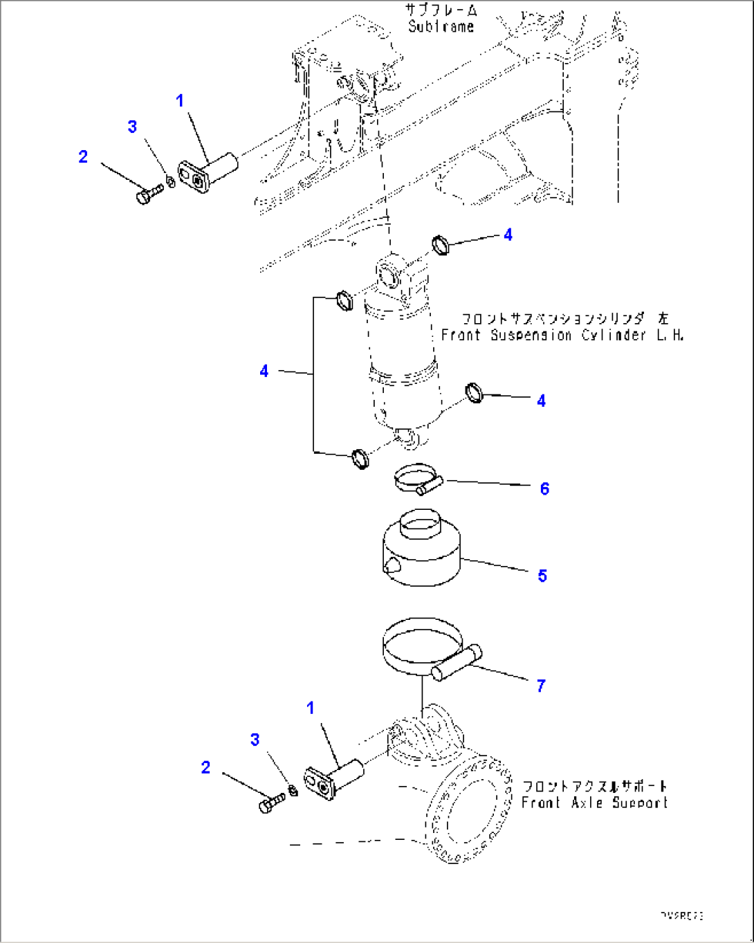 Front Suspension Cylinder, Mounting Parts (#2633-2842)