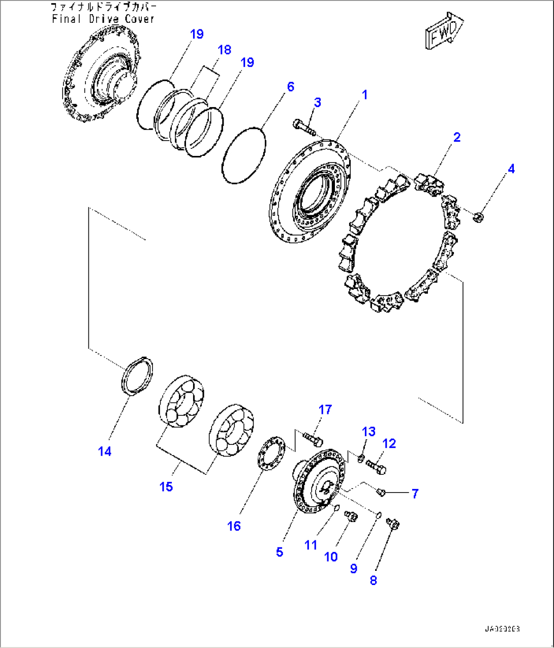 Final Drive, Sprocket Hub, R.H. (#22083-)