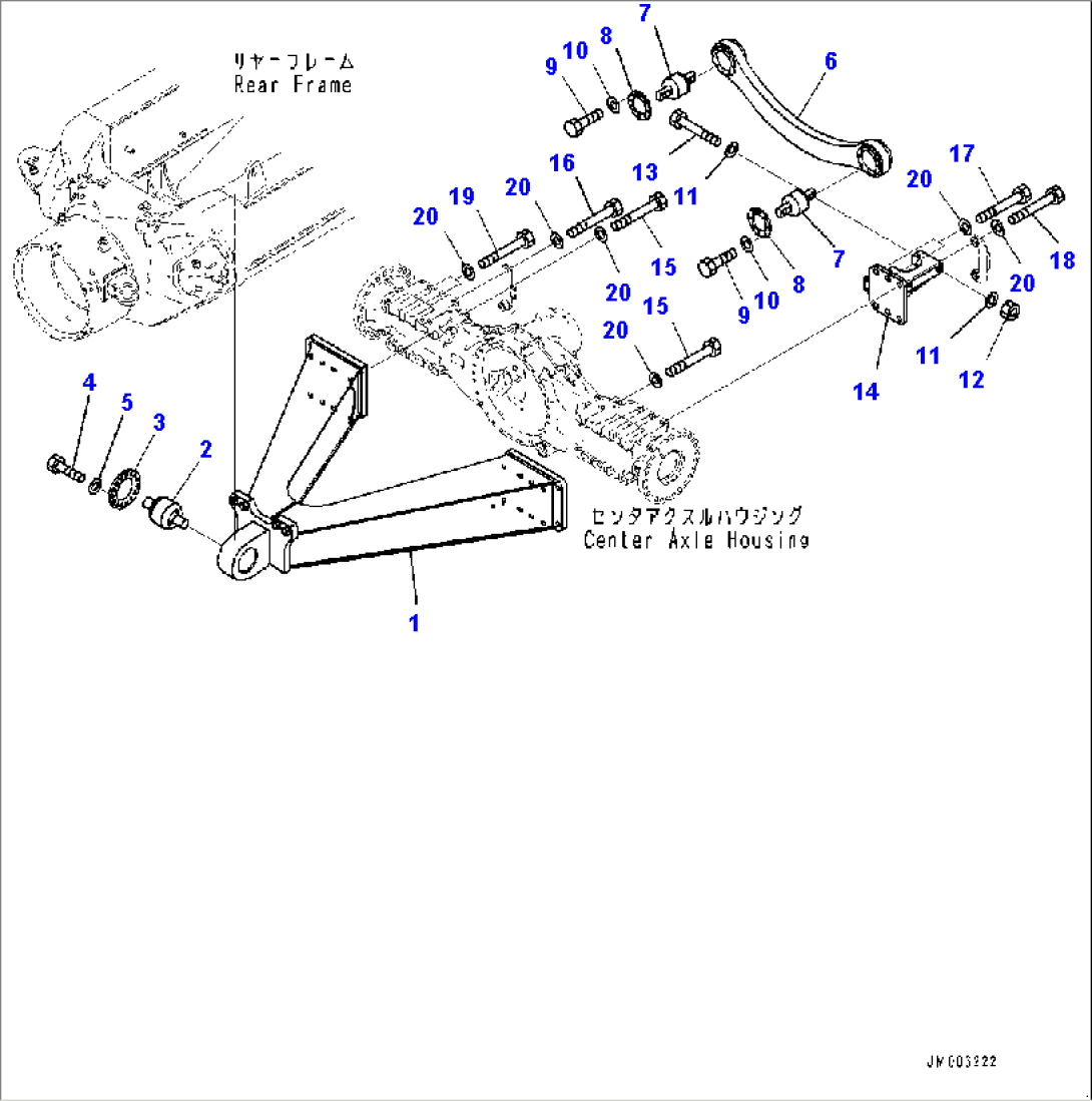 Center Axle, Support (#10001-)
