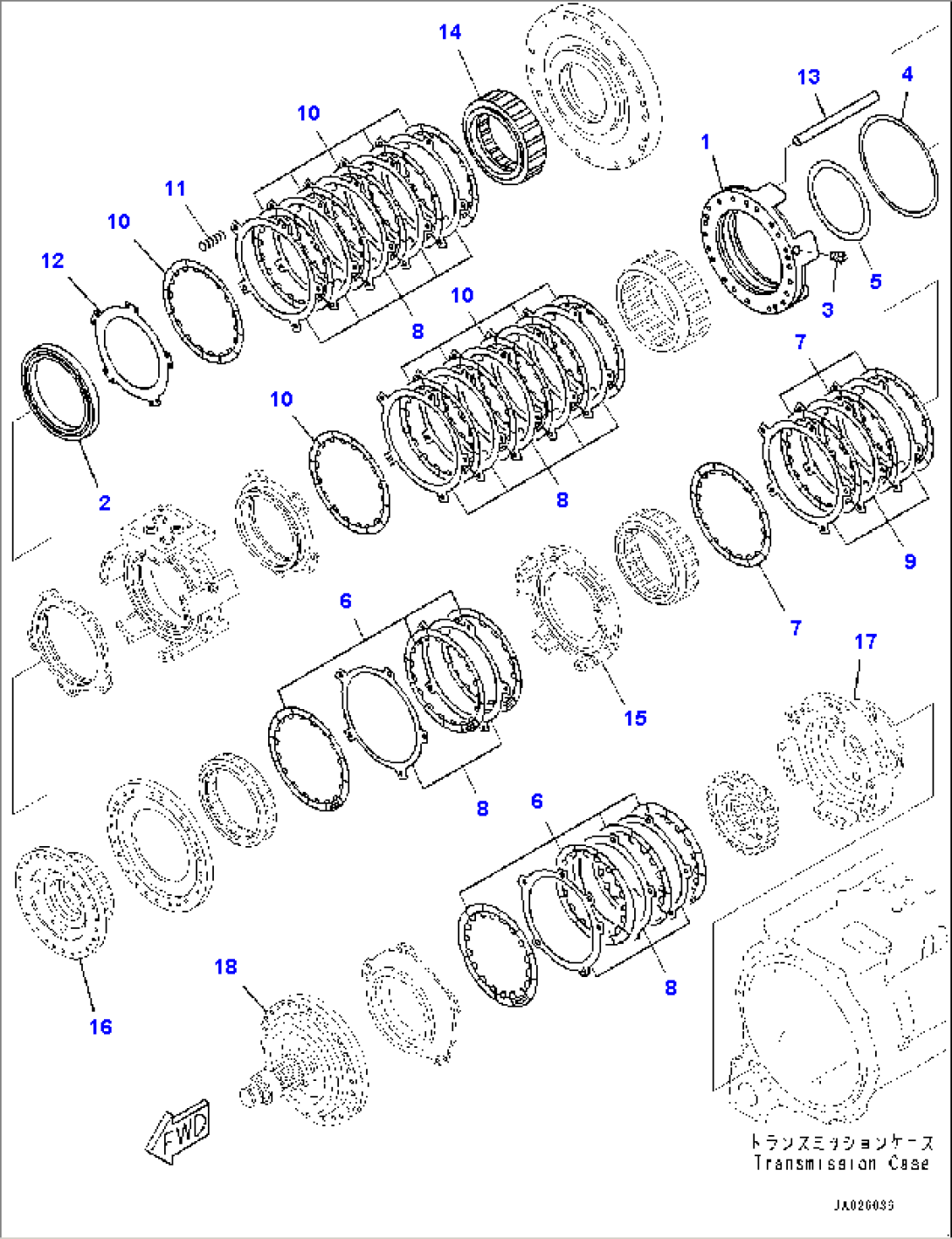 Transmission, Reverse Clutch (#1001-)