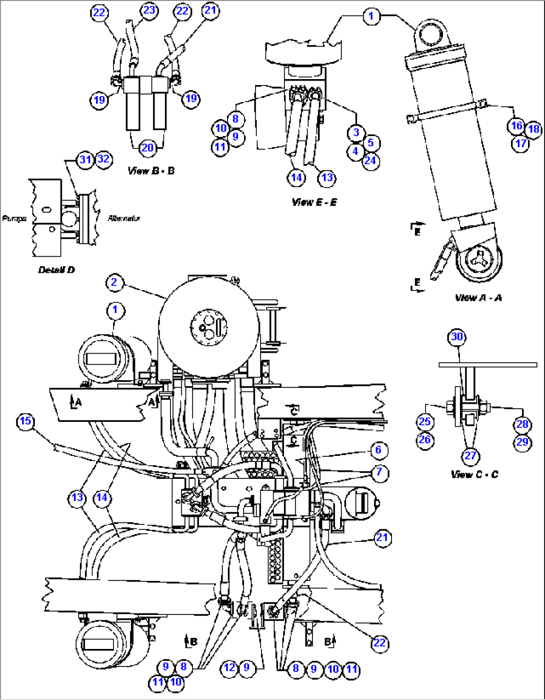 HOIST CYLINDER & FILTER PIPING