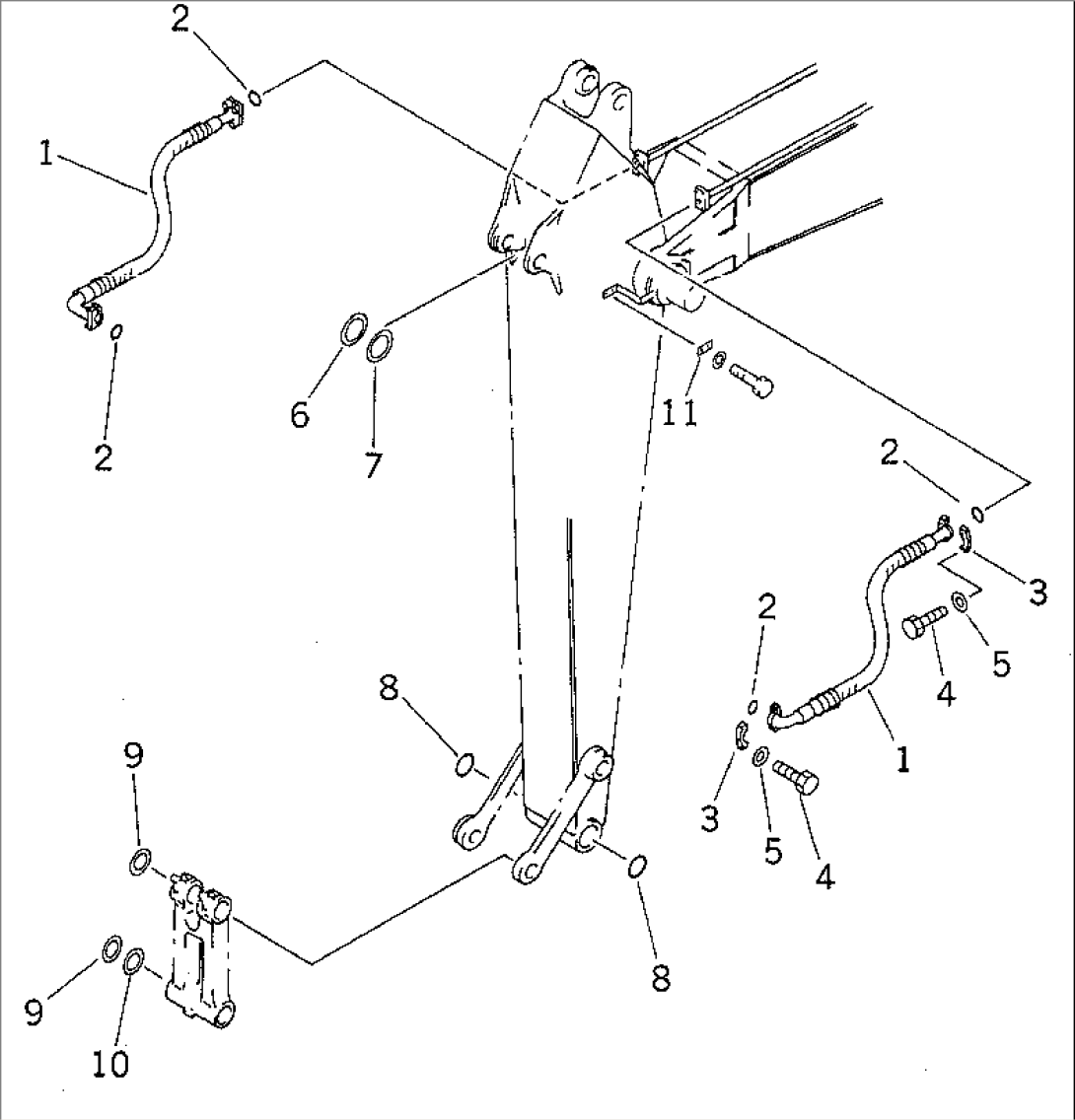 ARM (2.4M) (BUCKET CYLINDER HOSE AND SPACER)