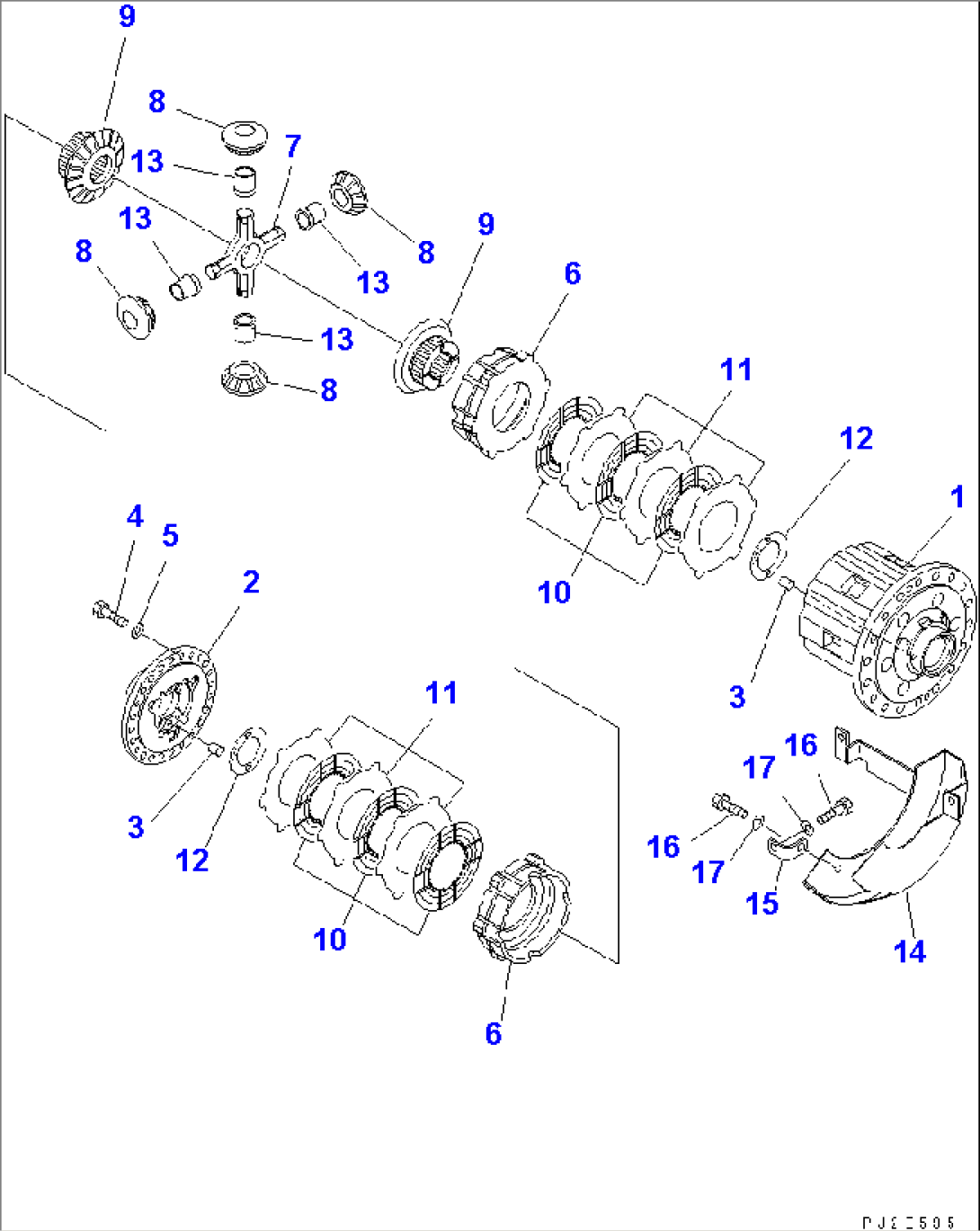 CENTER AXLE (DIFFERENTIAL) (LIMITED SLIP DIF.)(#2001-)
