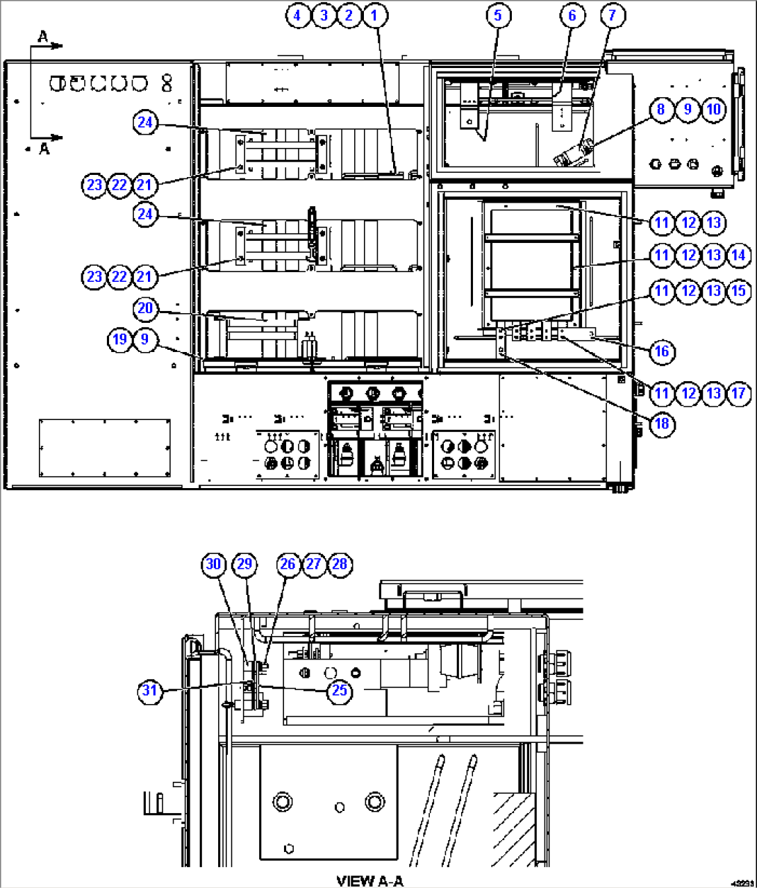 CONTROL CABINET - REAR VIEW 58E-43-00020