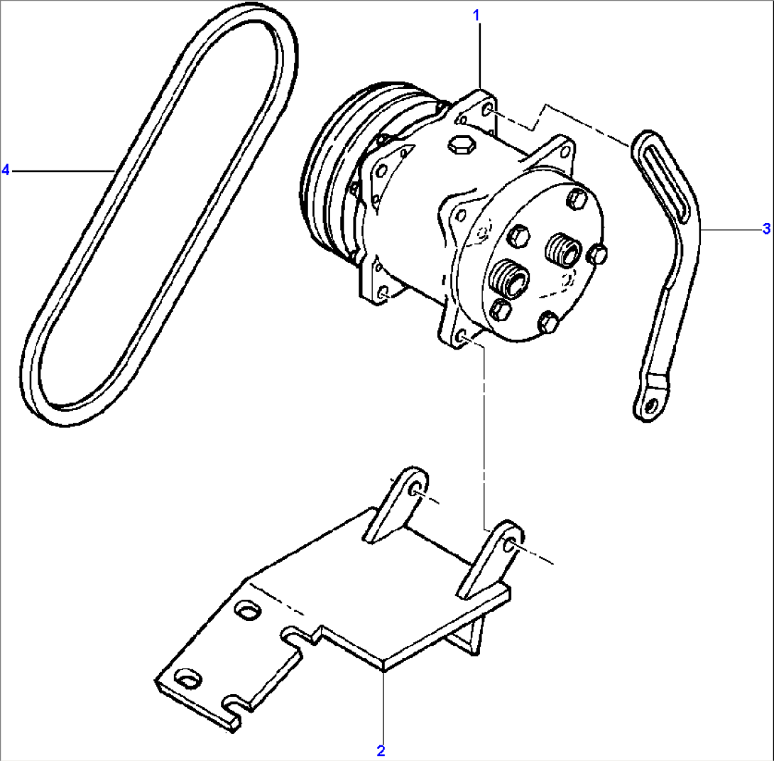 AIR CONDITIONER - S/N 5086 COMPRESSOR AND MOUNTING - EAGLE