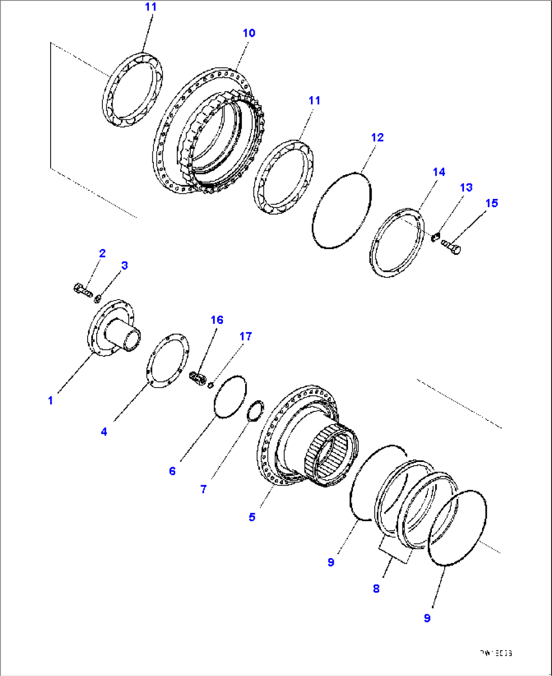 Final Drive Assembly, Shaft and Hub, L.H., R.H. (#35201-)