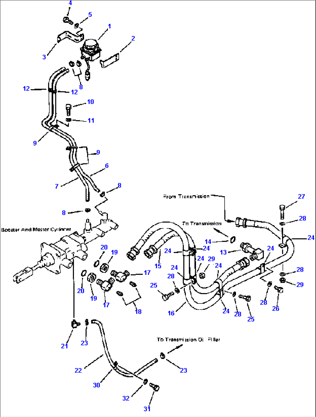 BRAKE OIL PIPING MASTER CYLINDER TO BRAKE RESERVOIR