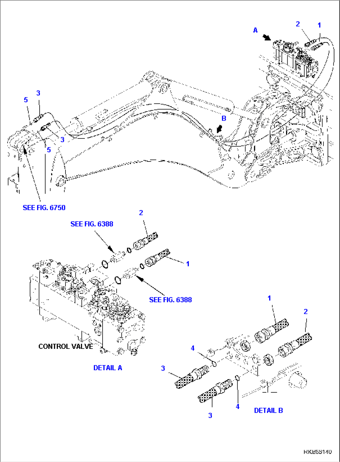 HYDRAULIC PIPING (BUCKET CYLINDER LINE) (WITH TELESCOPIC ARM) (1/2)
