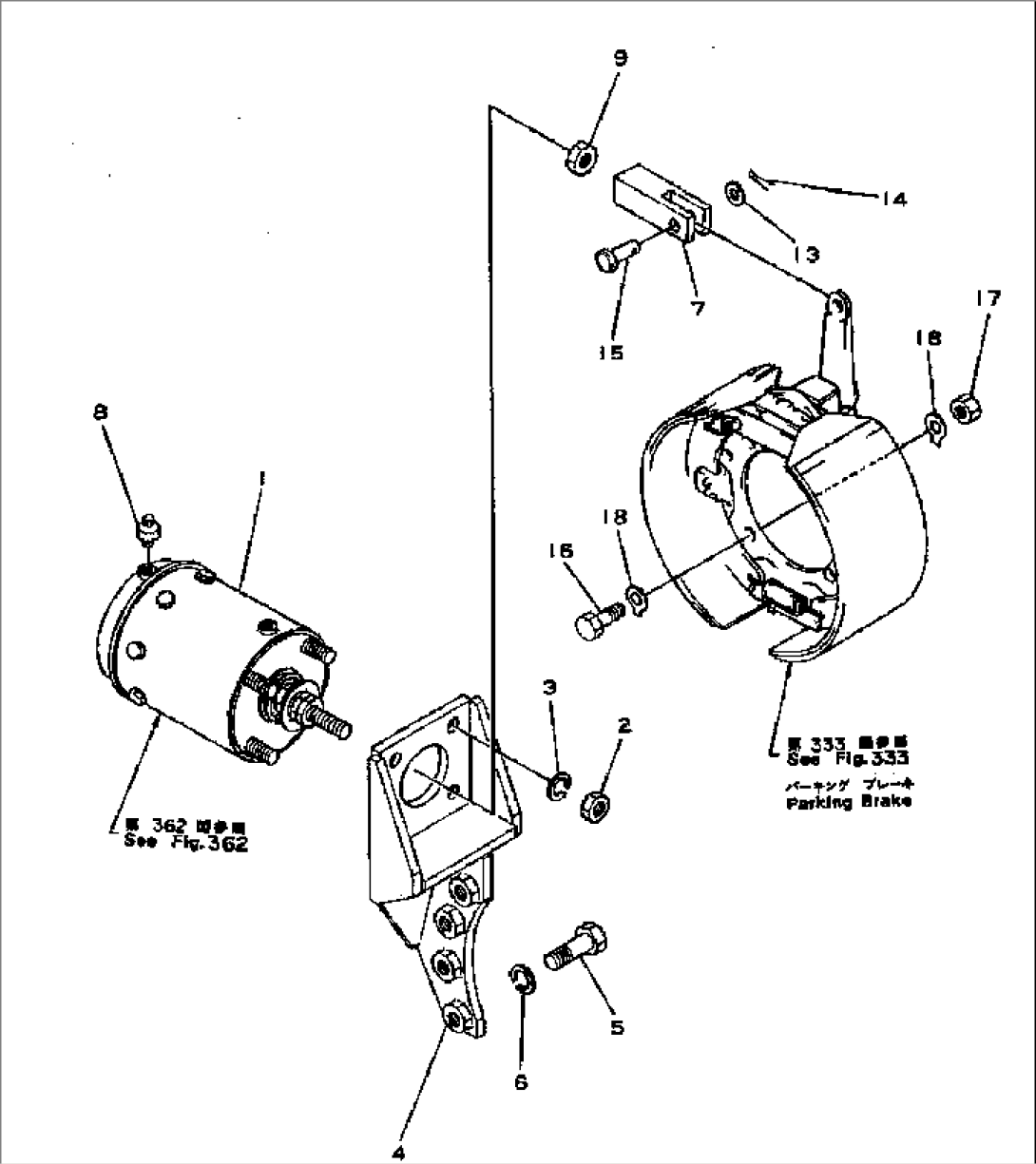 PARKING BRAKE ACTUATOR AND LINKAGE(#1027-)
