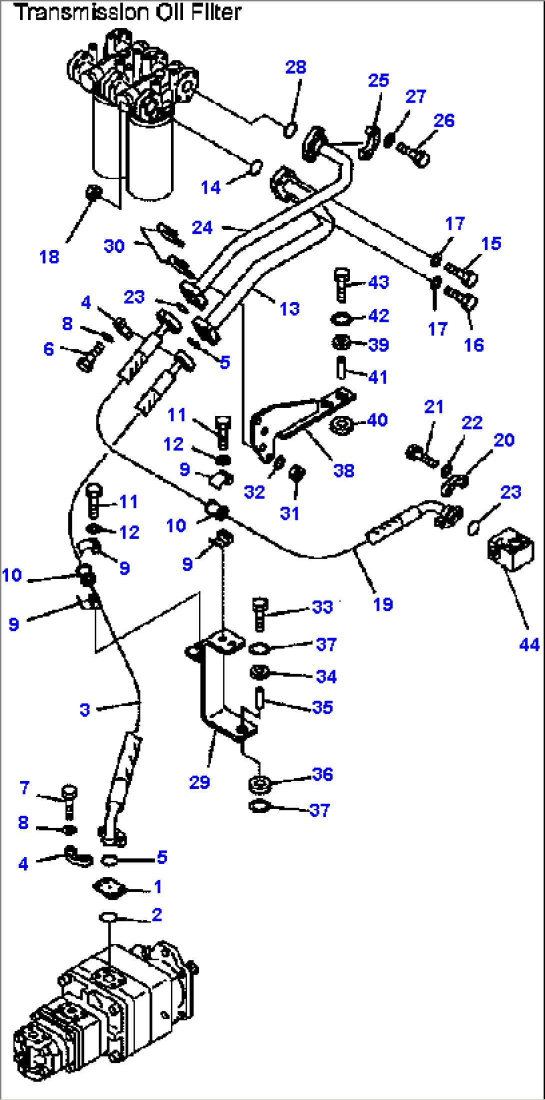 FIG. H3310-01A0 HYDRAULIC PIPING - PUMP TO TRANSMISSION (2)