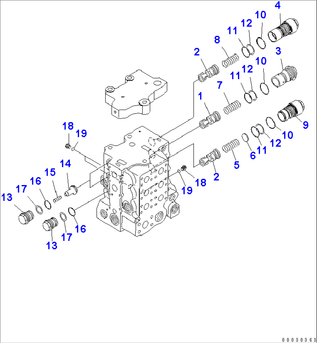 CONTROL VALVE (3-SPOOL) (3/7)(#11001-)