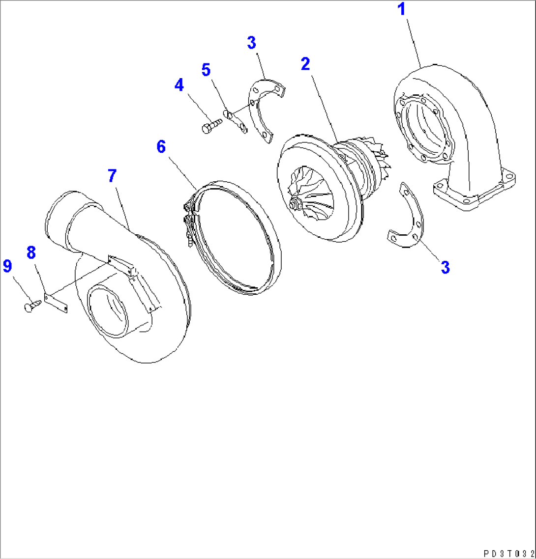 TURBOCHARGER (KTR110G-777B) (INNER PARTS)(#17079-17267)