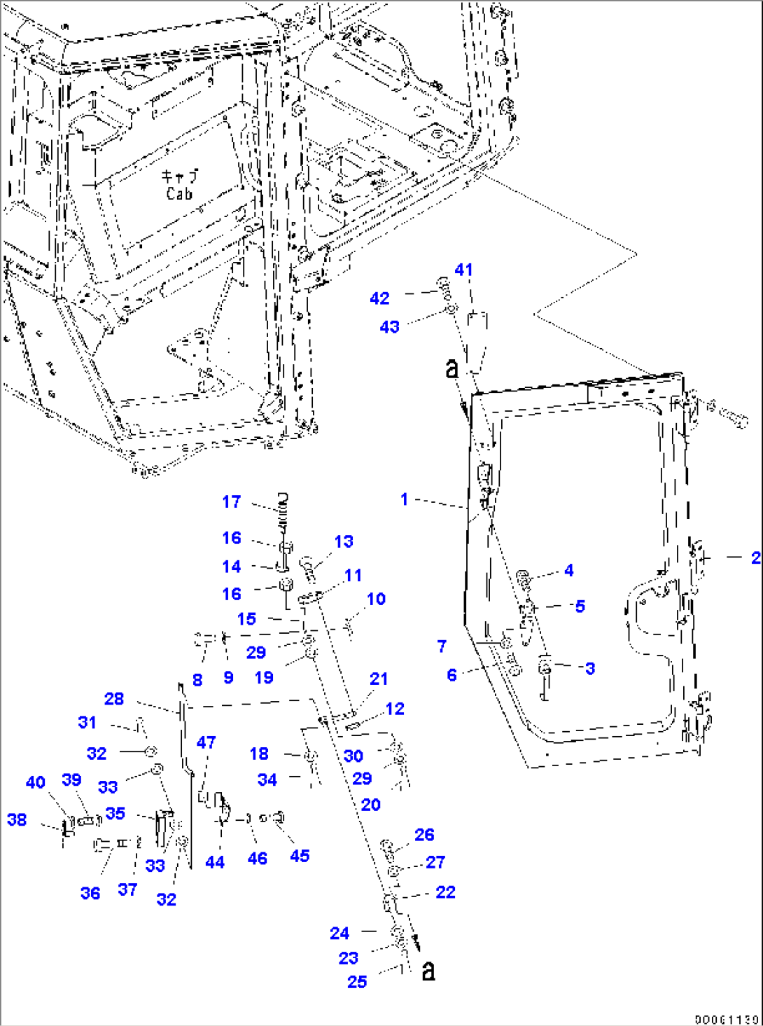 ROPS Cab, Door and Latch, L.H. (#60001-)