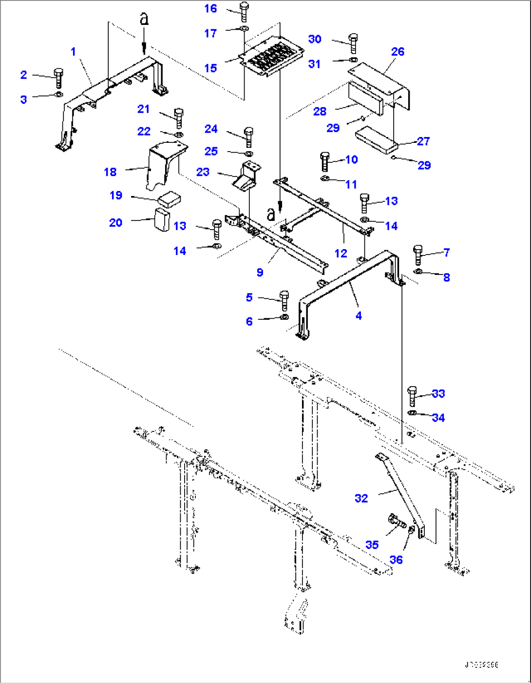 Frame, For Counterweight Remover, Step and Cover (#65001-)