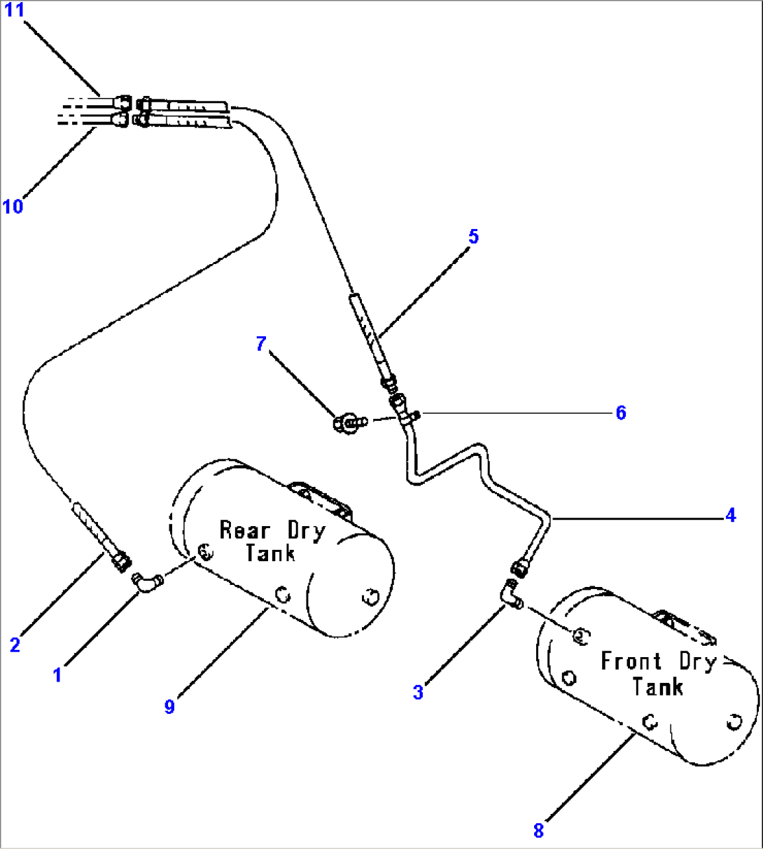 AIR PIPING DRY TANKS TO TREADLE VALVES (1/2)