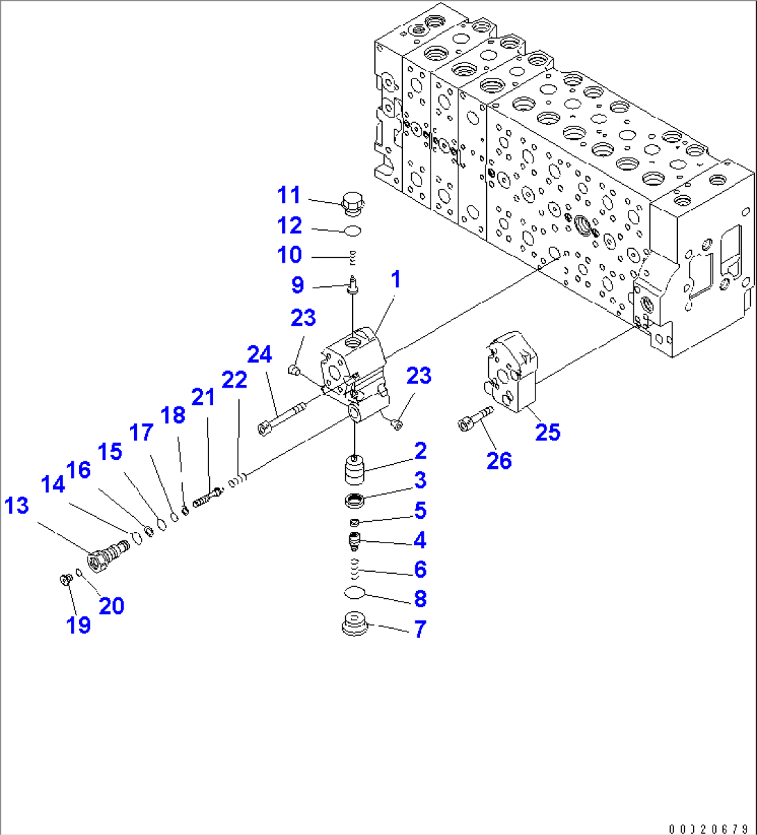 MAIN VALVE (2-ACTUATOR) (16/25) (#K50001-K50015)