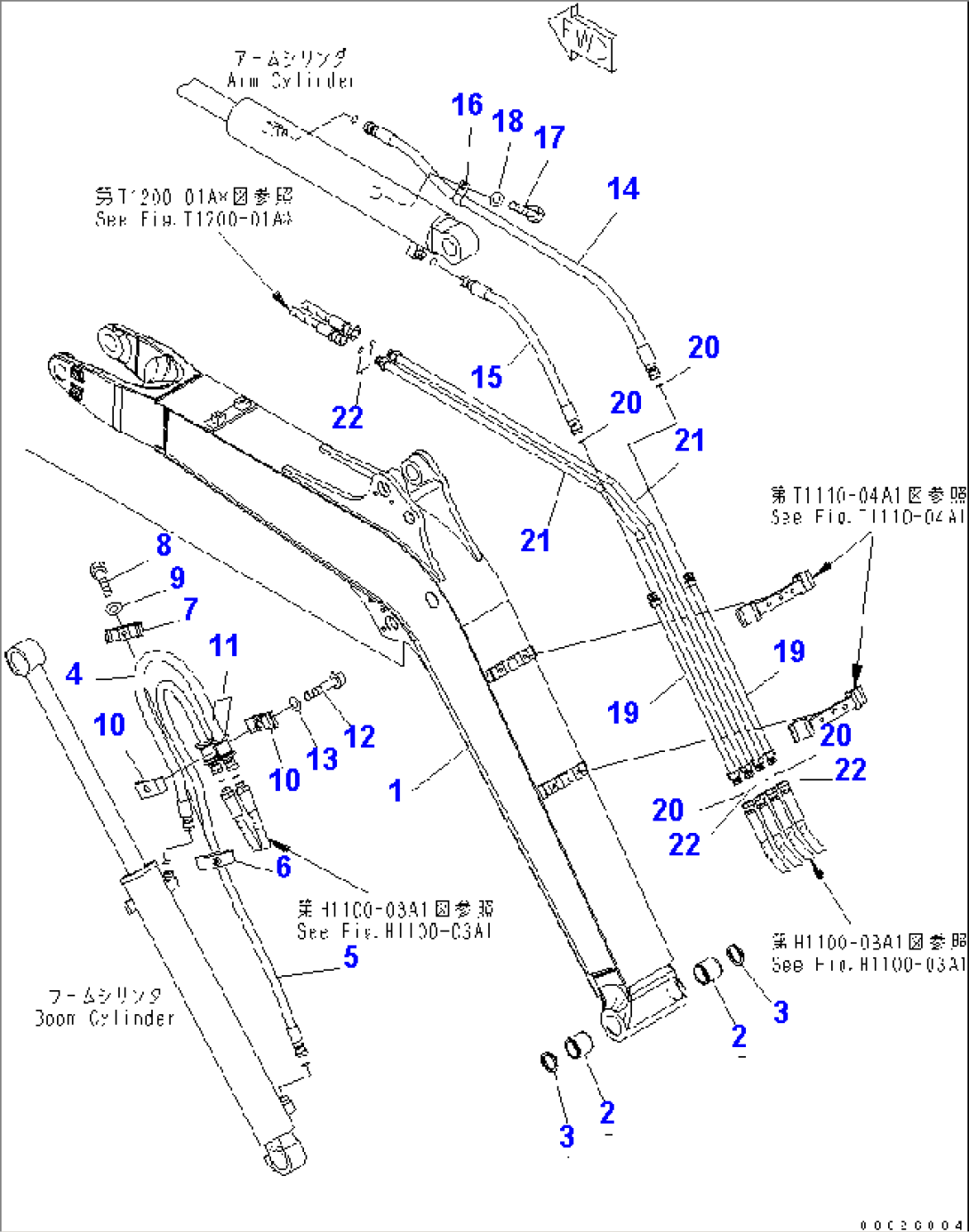 BOOM (BOOM AND PIPING) (1 ATT.) (EXCEPT JAPAN)