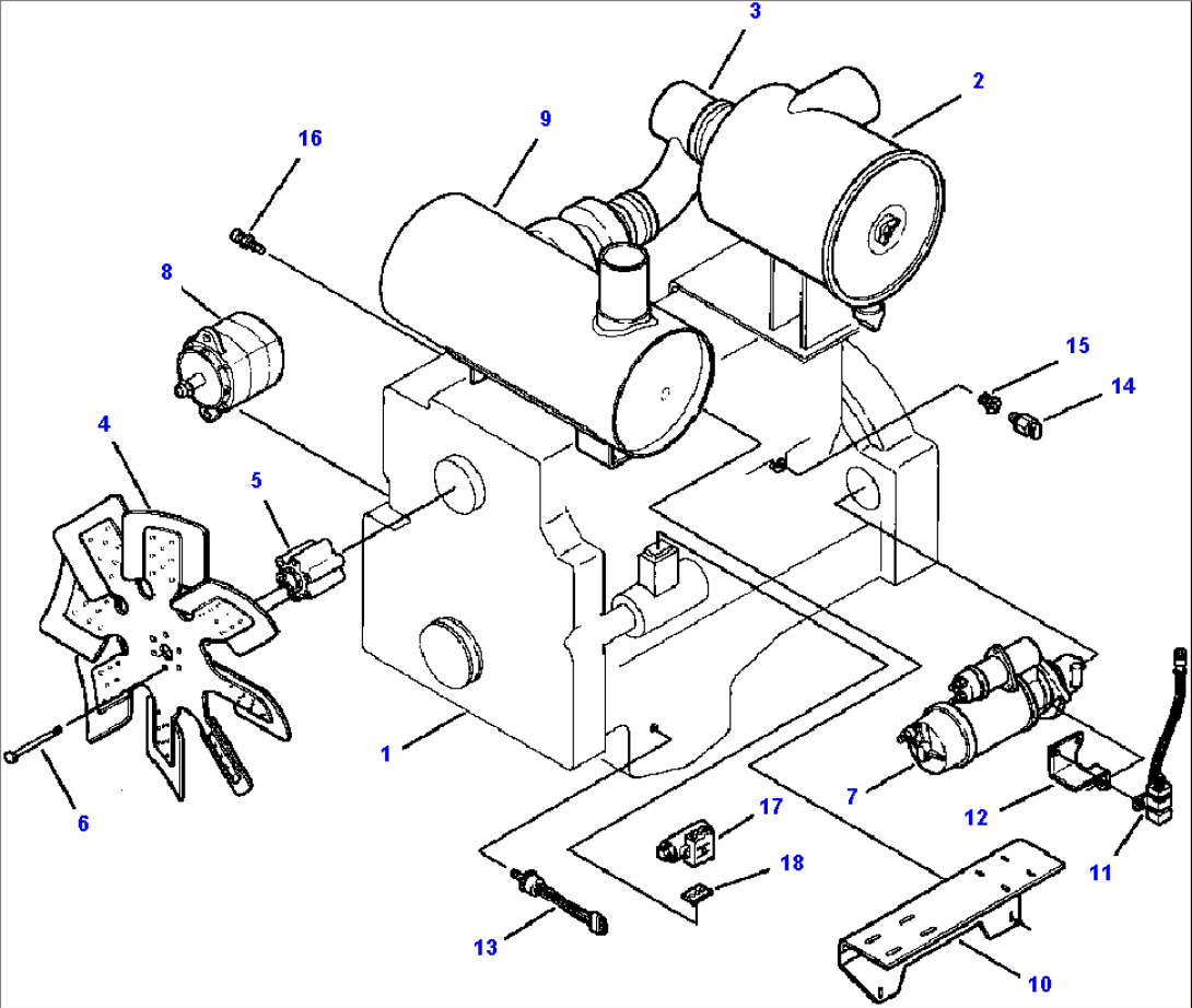 FIG NO. 1001A ENGINE AND ACCESSORIES