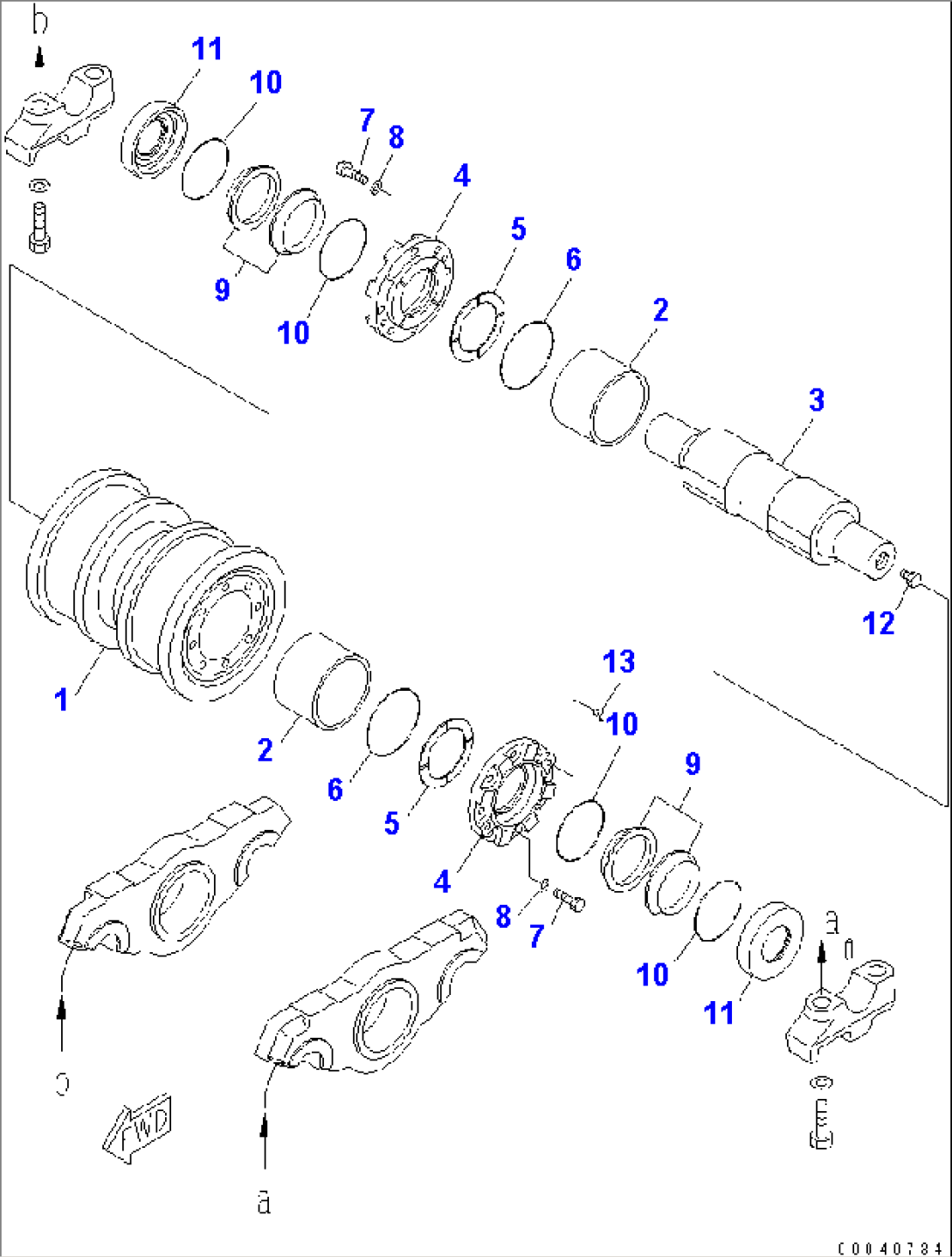TRACK FRAME (4TH BOGIE) (TRACK ROLLER) (DOUBLE) (L.H.) (FOR DUAL TILT PICH DOZER)(#20180-)
