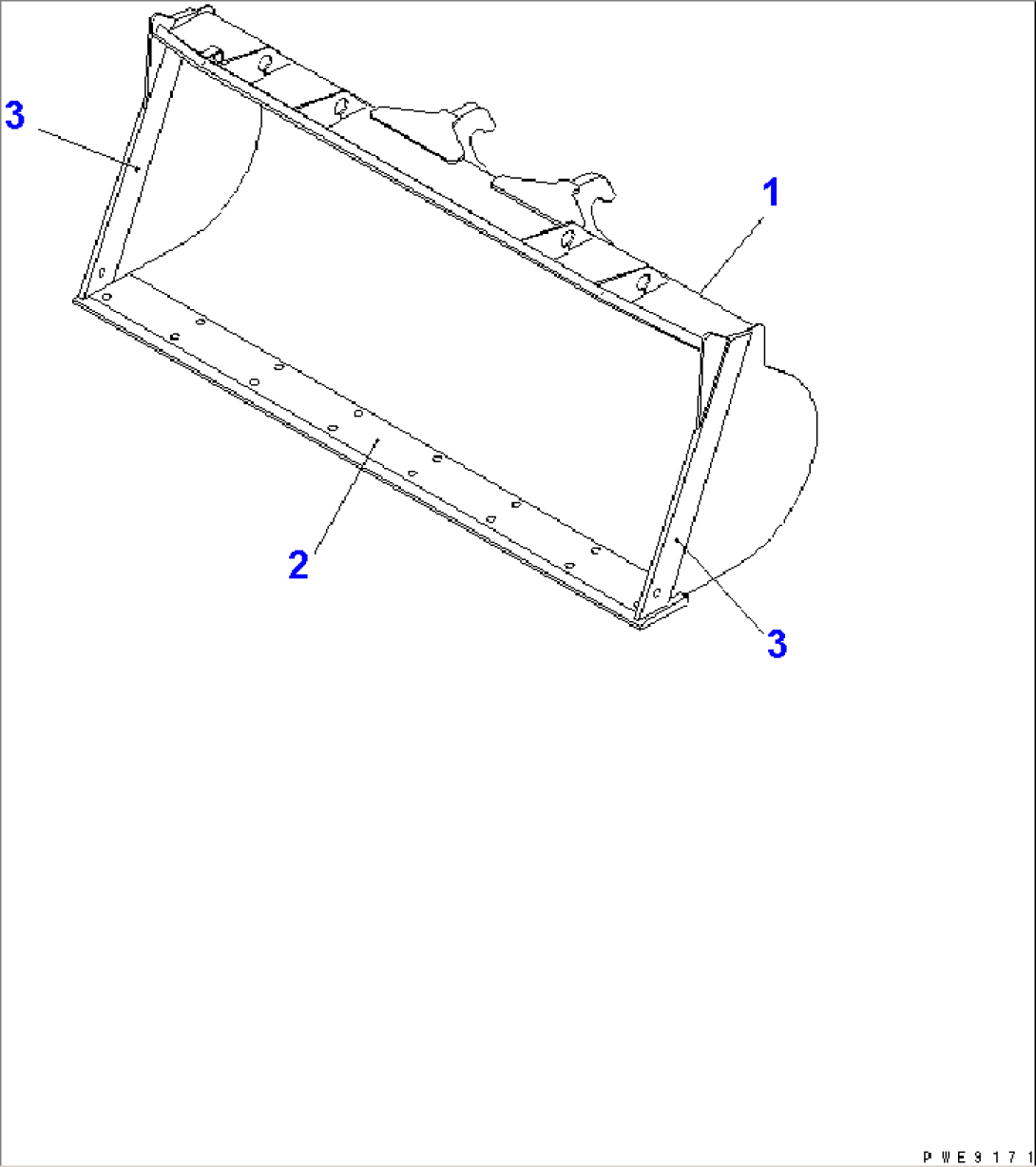 BUCKET¤ 1.8M3 (WITH BOLT ON CUTTING EDGE¤ 1.9M3) (FOR MULTI COUPLER)