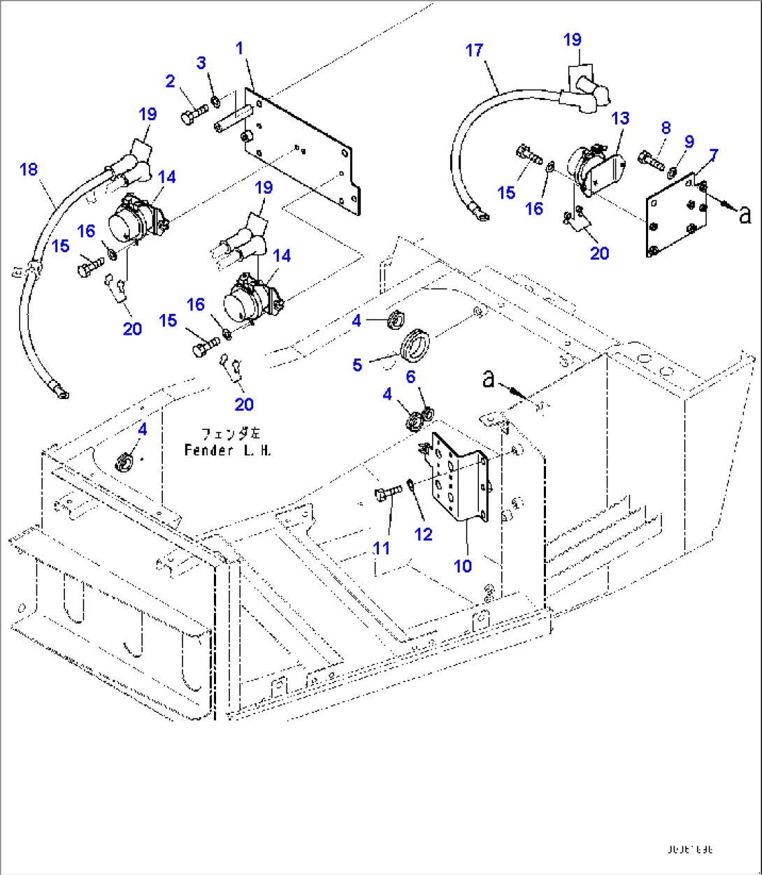 Battery and Battery Case Group, Battery and Wiring Harness (#2940-)