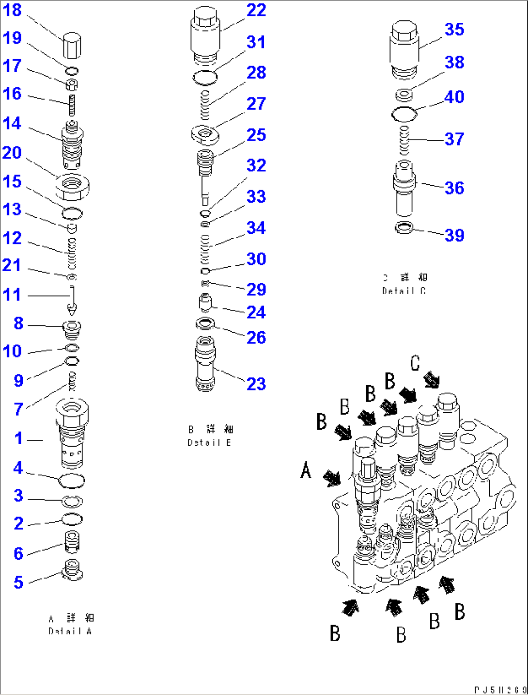 CONTROL VALVE (5-SPOOL) (4/4)