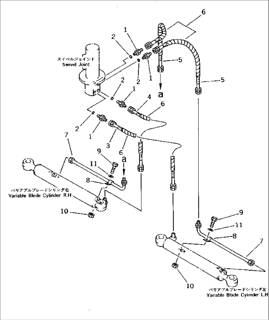 HYDRAULIC PIPING (VARIABLE BLADE CYLINDER LINE) (3/3)(#1001-.)