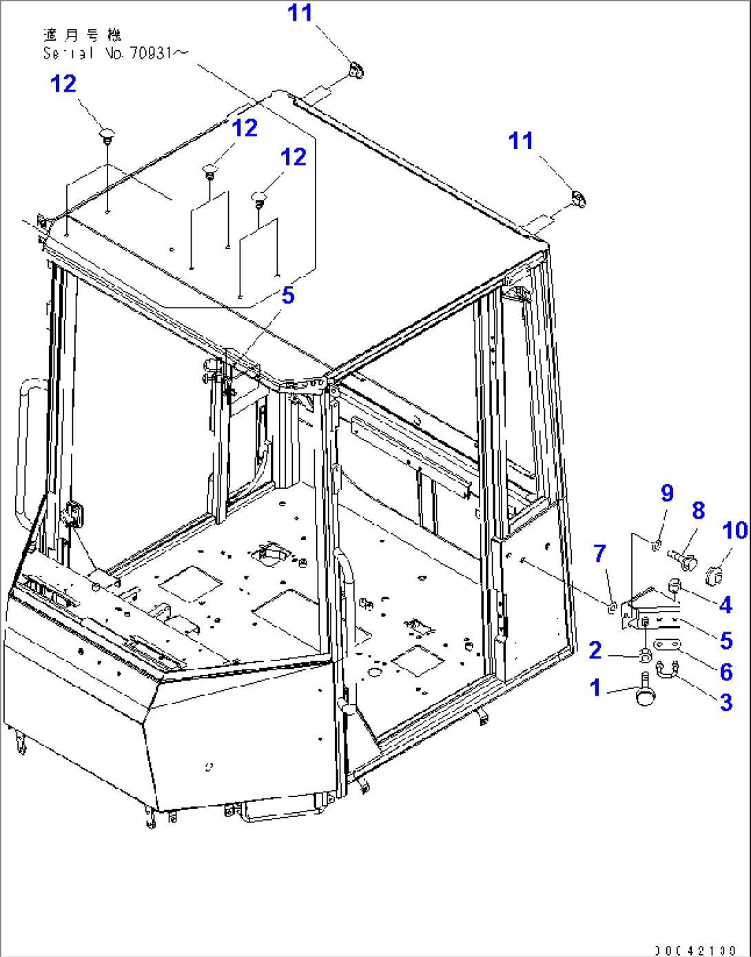 ROPS CAB (STOPPER) (FOR HEATER)