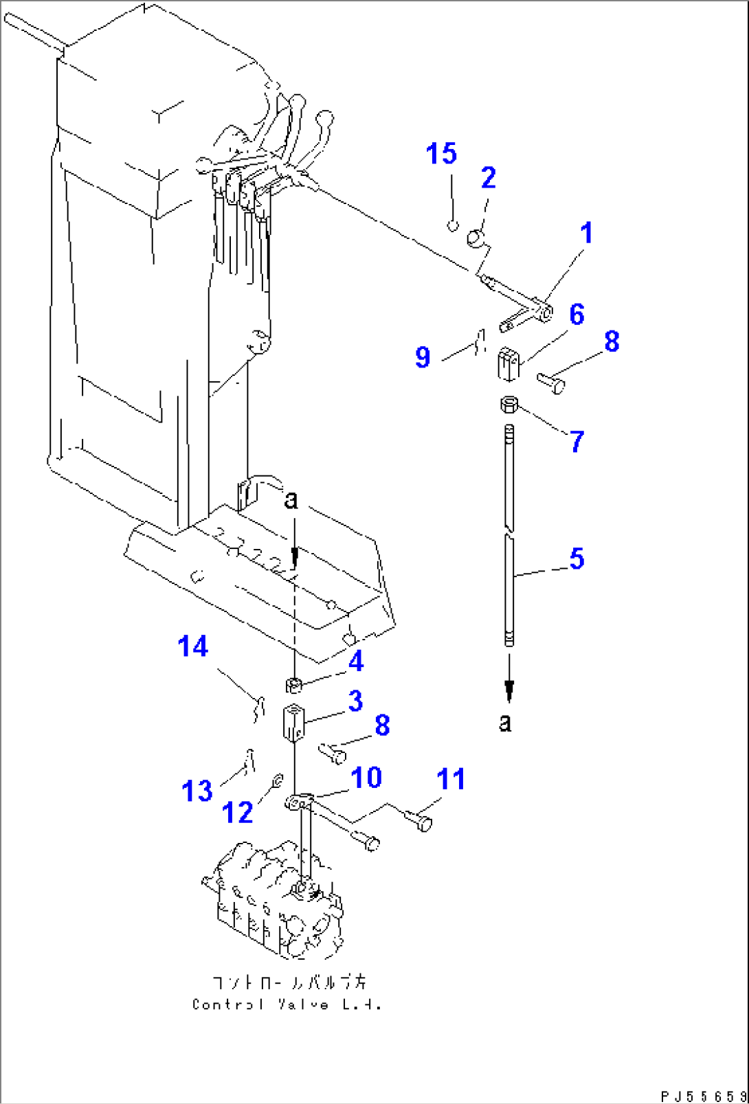 HYDRAULIC CONTROL LEVER¤ L.H. (WITH RIPPER)