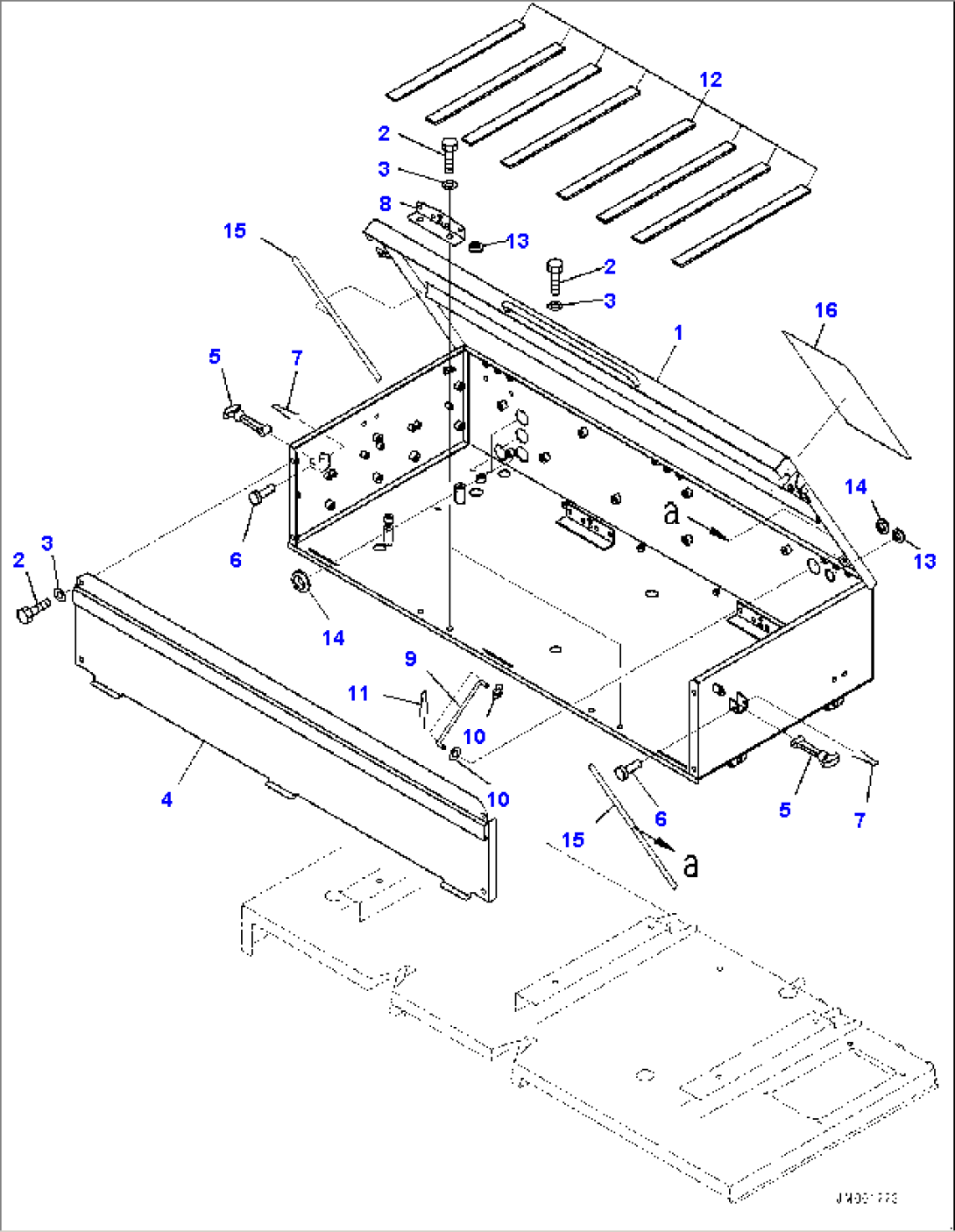 Battery Box and Rear Hood, Battery Box (#8832-)