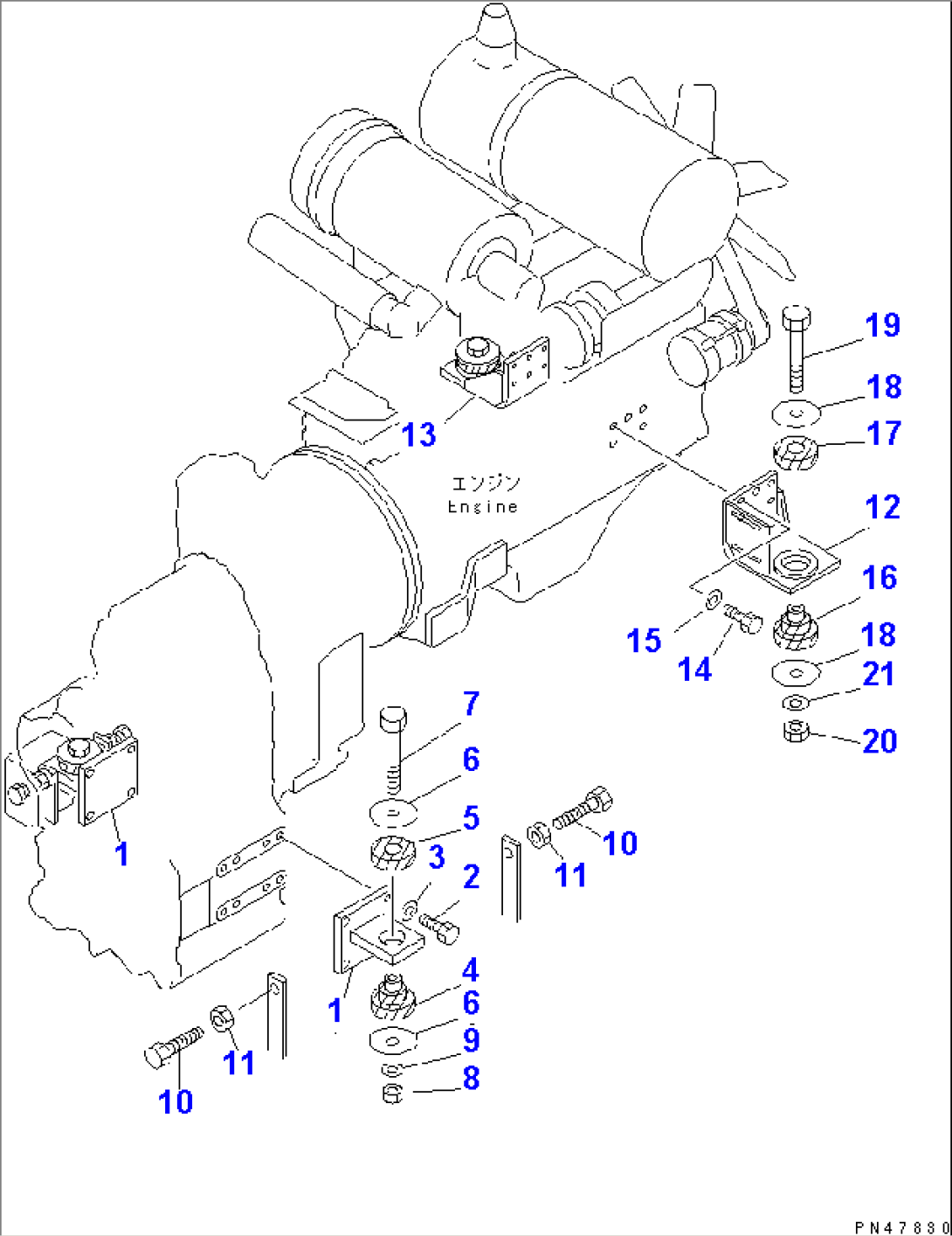 ENGINE MOUNTING PARTS(#50001-)