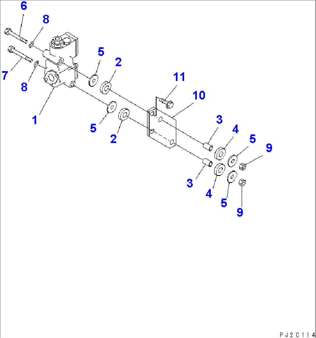 HYDRAULIC MAIN VALVE (CUT-OFF VALVE AND MOUNTING PARTS) (FOLLOW UP STEERING)(#50001-52405)