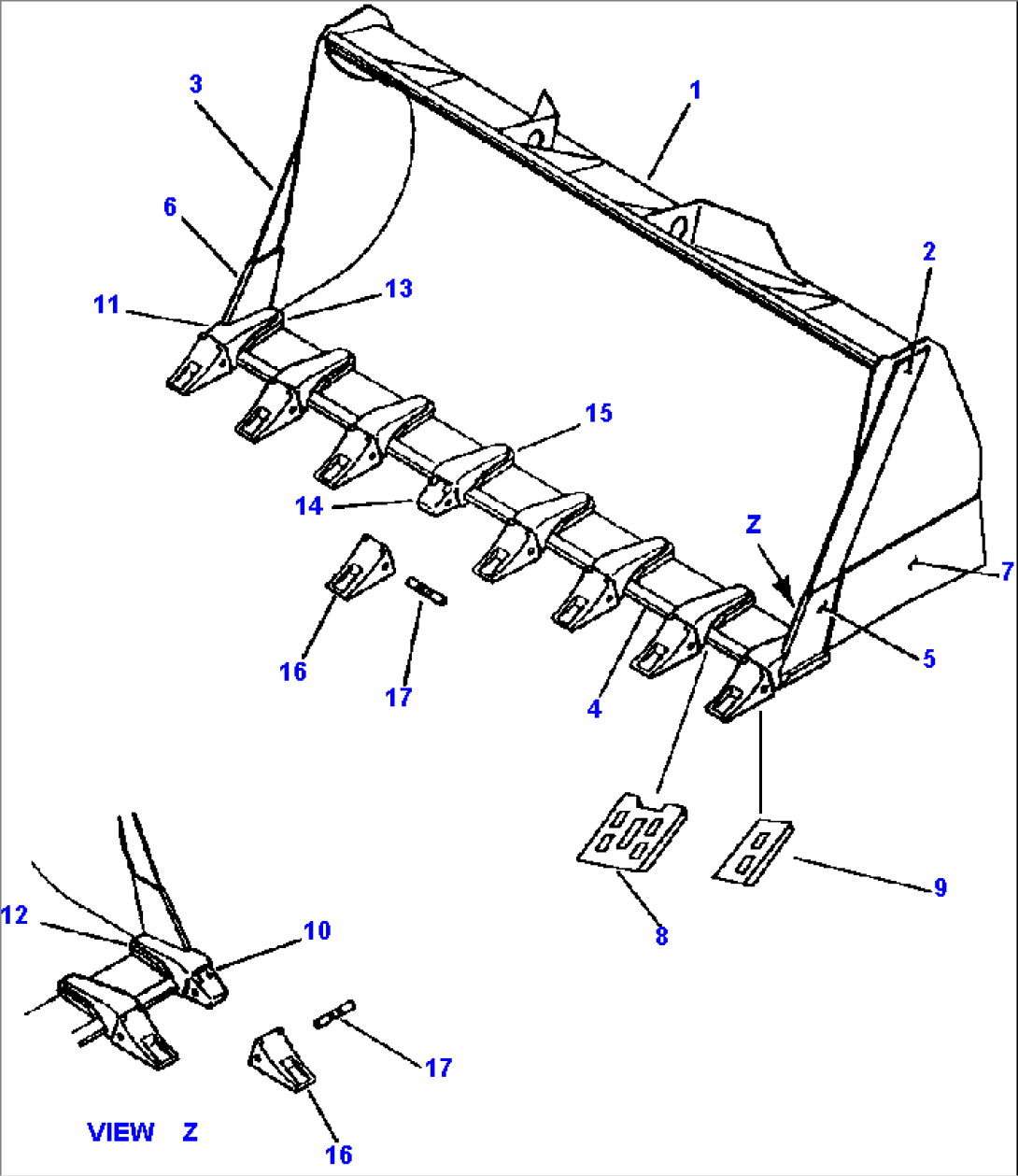 EXCAVATOR BUCKET (WITH TEETH)