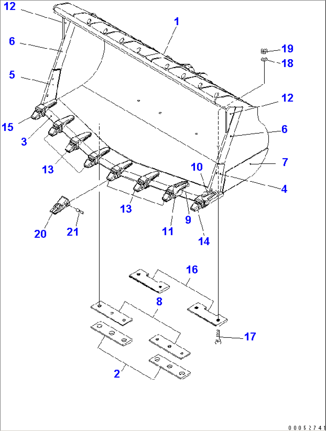 SPADE NOSE BUCKET 4.7M3 (TIP TOOTH)(#55001-)