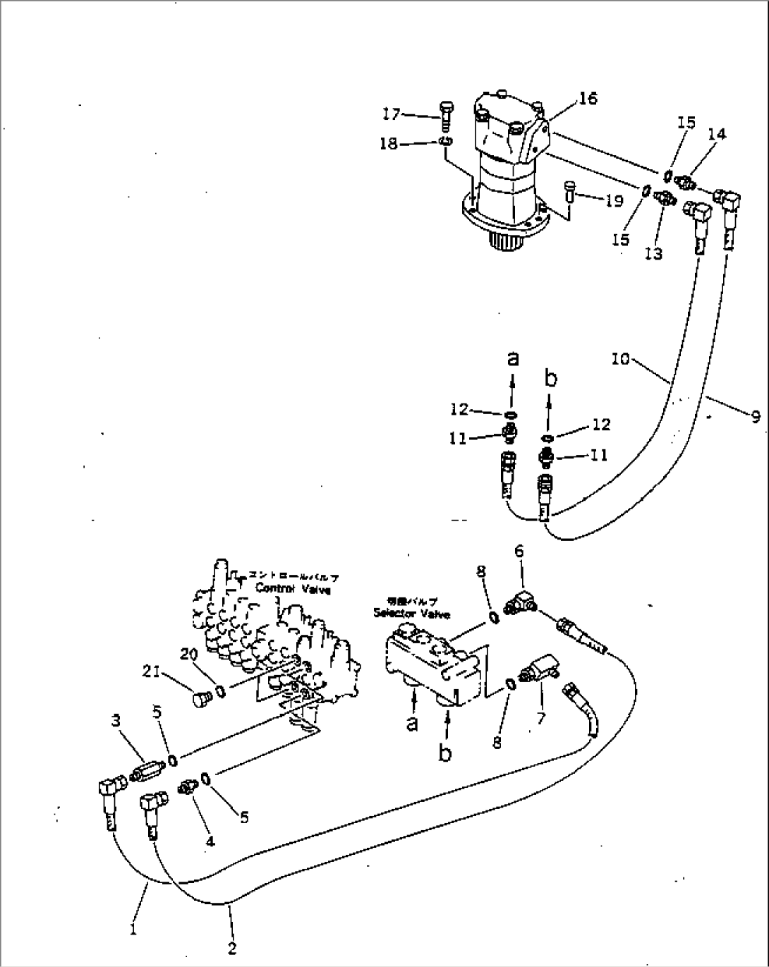 HYDRAULIC PIPING (SWING MOTOR LINE) (KE AND USA SPEC.)