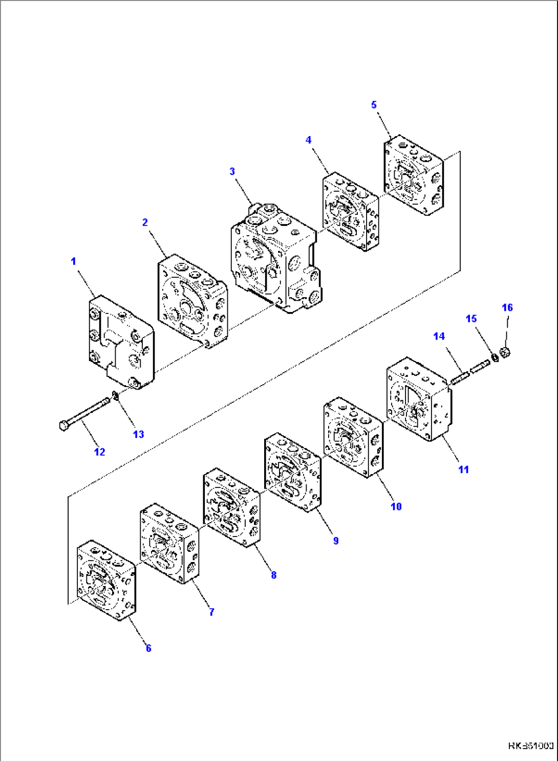 10-SPOOL CONTROL VALVE MECHANICAL CONTROLS (1/16)