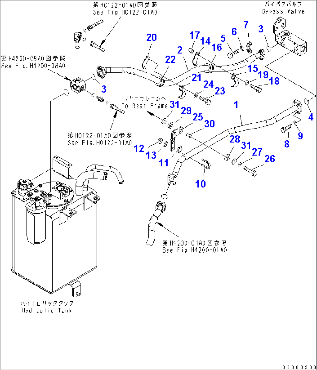 HYDRAULIC PIPING (RETURN LINE)(#69292-)