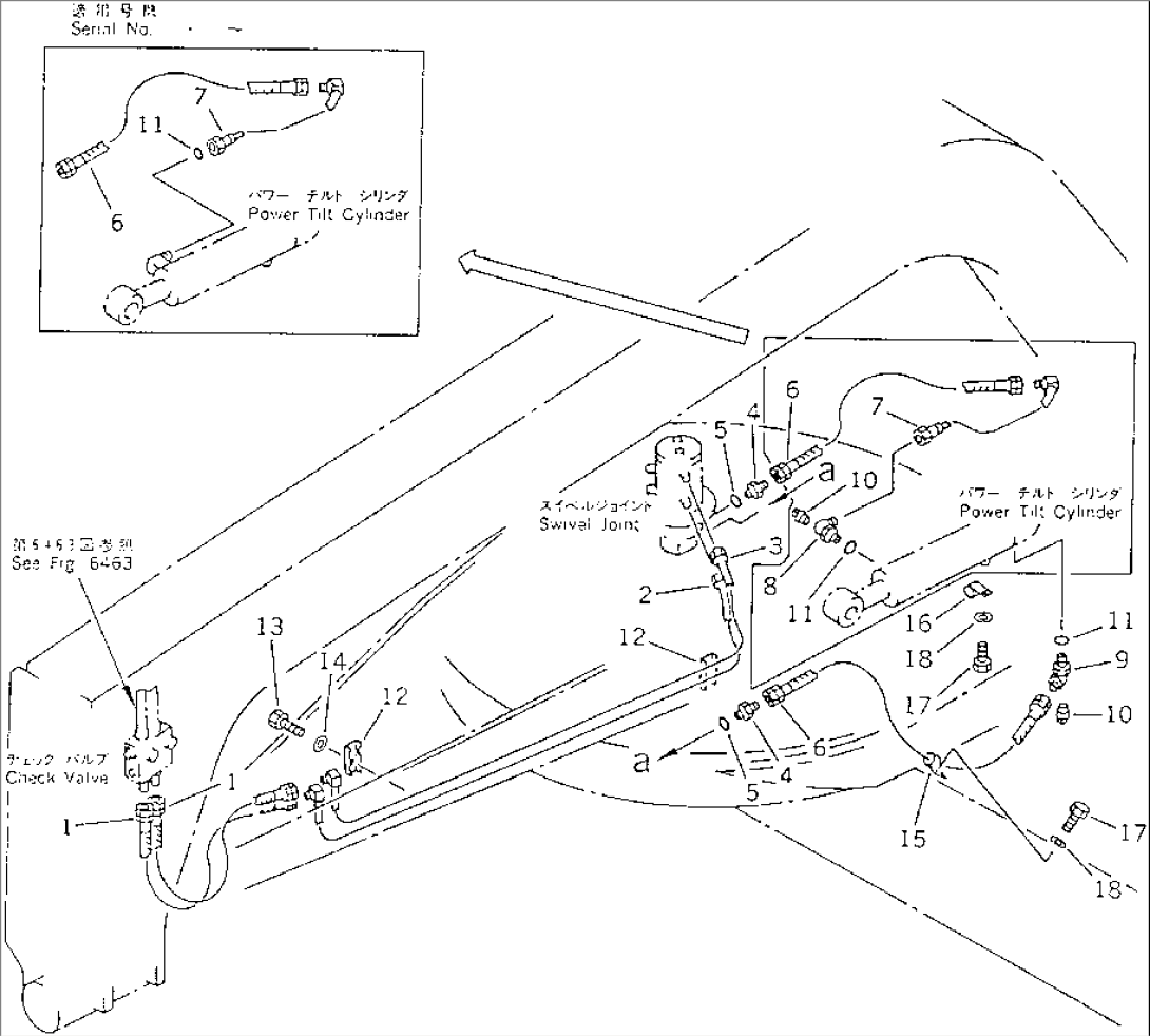 HYDRAULIC PIPING (POWER TILT CYLINDER LINE) (3/3)