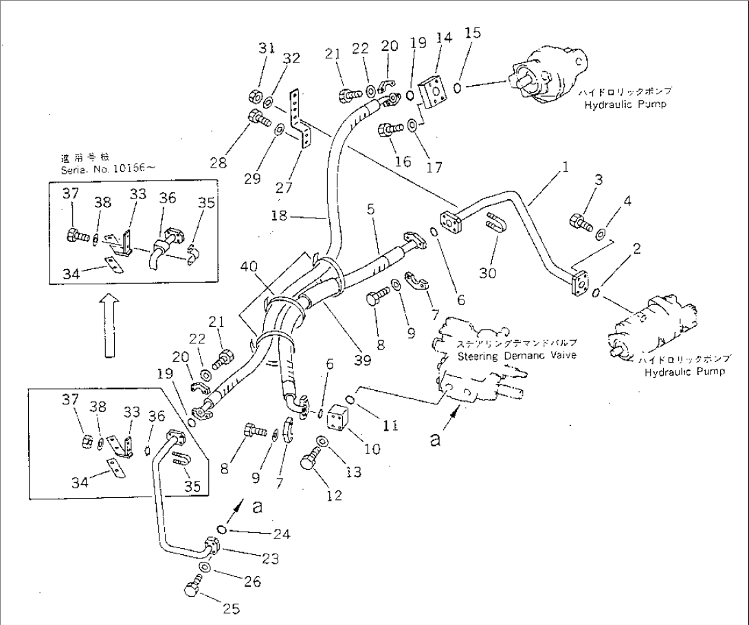 HYDRAULIC PIPING (PUMP TO VALVE) (1/2)(#10001-19999)