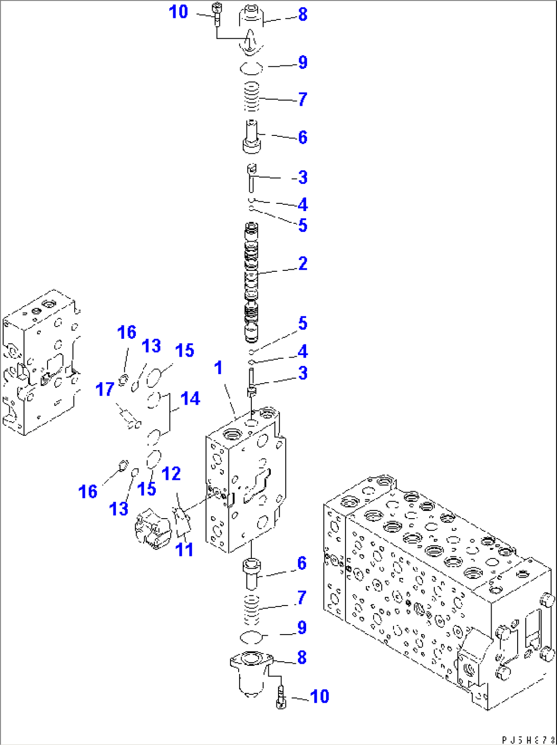 MAIN VALVE (2-ACTUATOR) (19/21) (DEMOLITION SPEC.¤ EU. SPEC.)(#20001-)