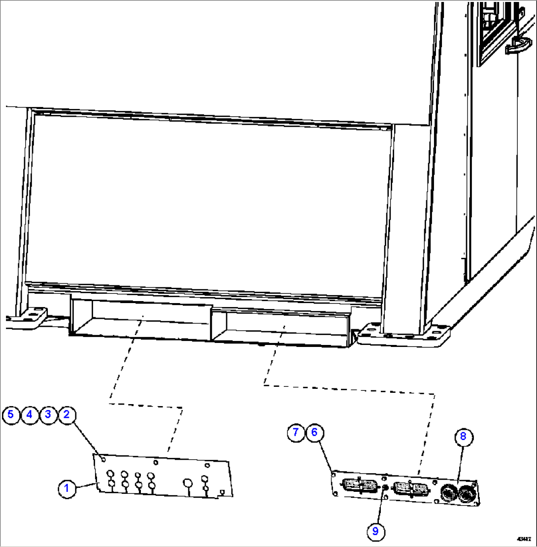CAB CONNECTOR PLATE AND HOSE FLAP