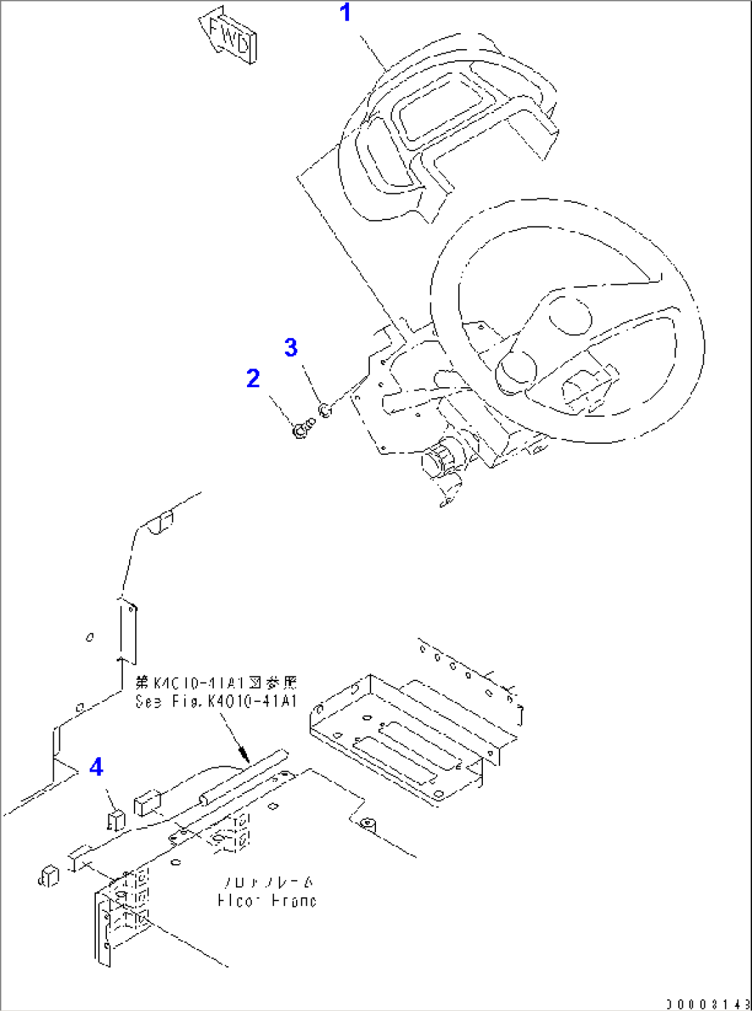FLOOR SUB (MAIN MONITOR) (WITH JOY STICK STEERING OR A.J.S.S.)(#50025-)