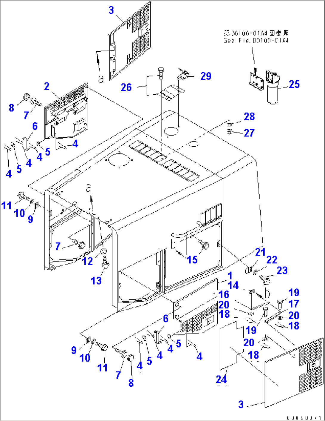 RADIATOR GUARD AND HOOD (ENGINE SIDE COVER AND HOOD) (ADDITIONAL CAP GROUP)