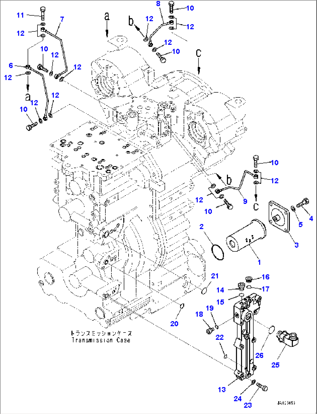 Torque Converter and Transmission, Piping (#1001-)