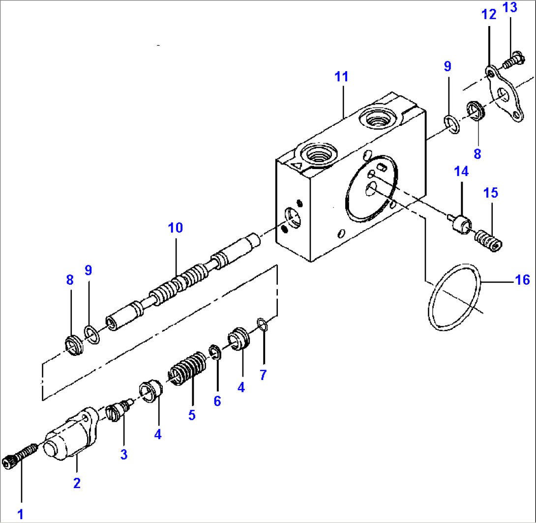 VALVE SECTION R.H. DRAWBAR LIFT, DRAWBAR SIDE SHIFT & ARTICULATION