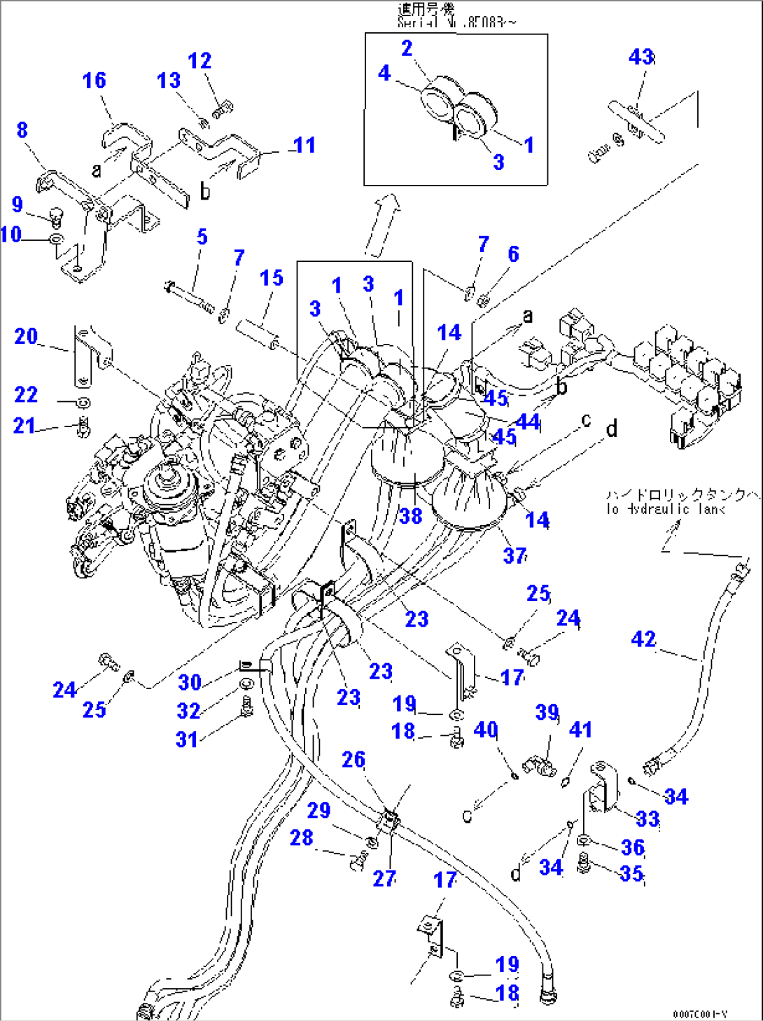 LOADER CONTROL (PPC HOSE) (3/3) (FOR MULTI FUNCTION MONO LEVER AND ATTACHMENT LEVER)(#85001-)