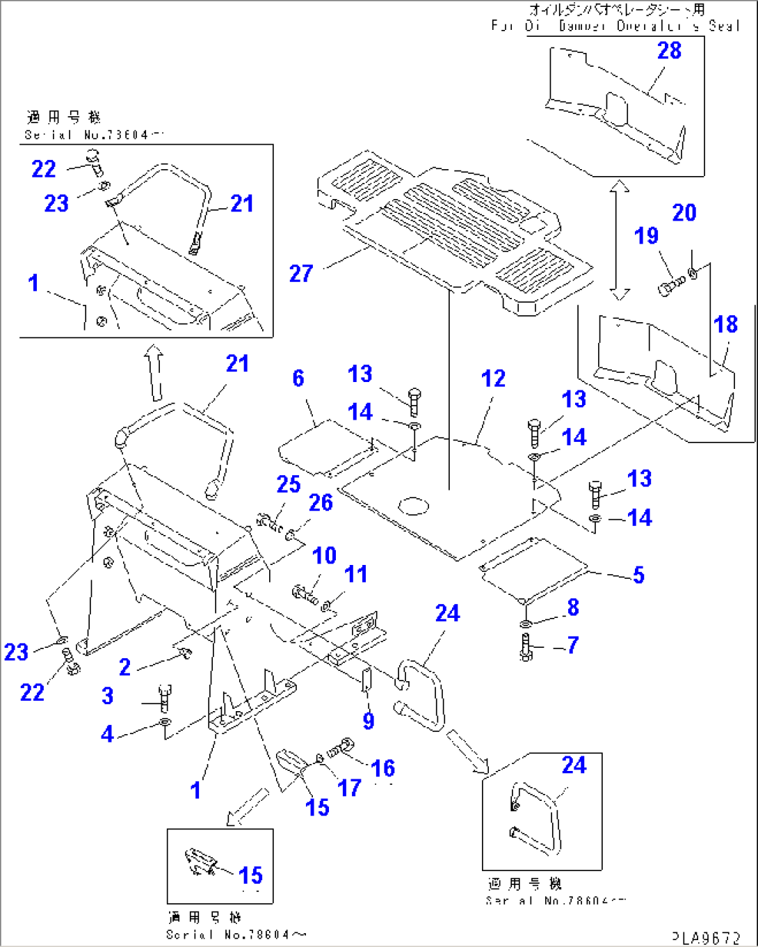 LOADER FRAME AND FLOOR PLATE (FOR MONO LEVER STEERING)
