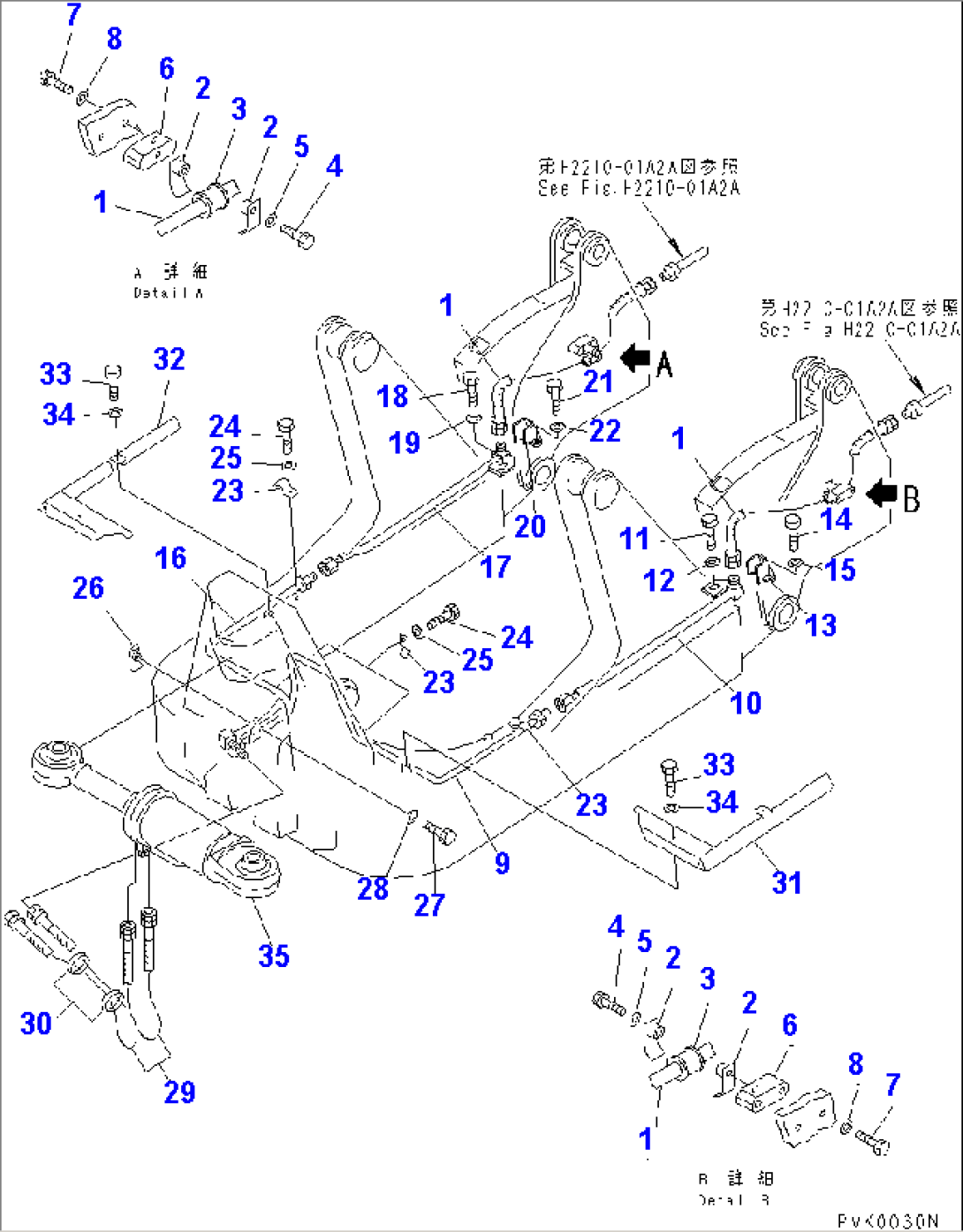 HYDRAULIC PIPING (TILT CYLINDER LINE) (DOZER SIDE) (FOR POWER ANGLE POWER TILT DOZER)(#83203-)