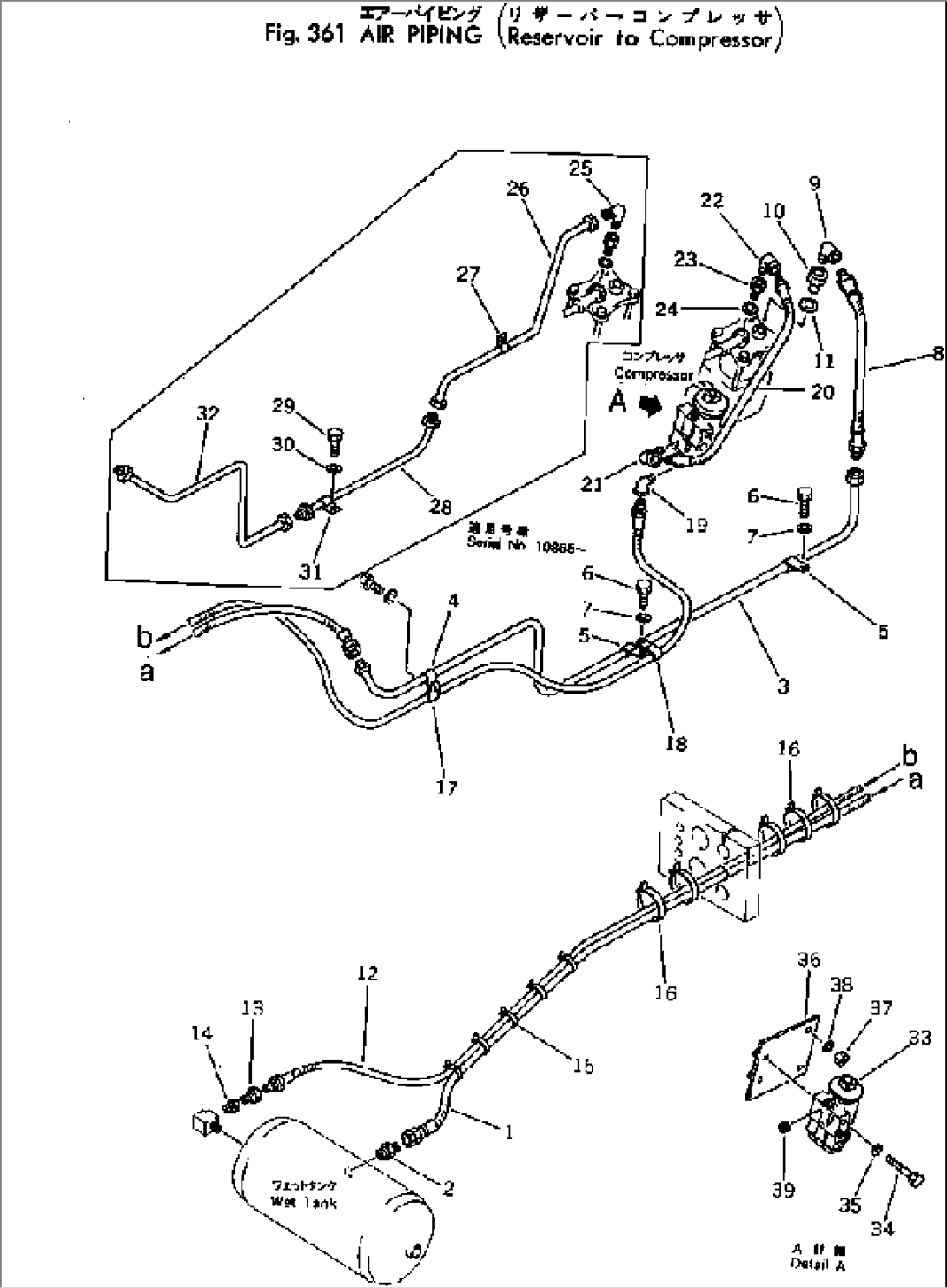 AIR PIPING (RESERVOIR TO COMPRESSOR)(#10001-)